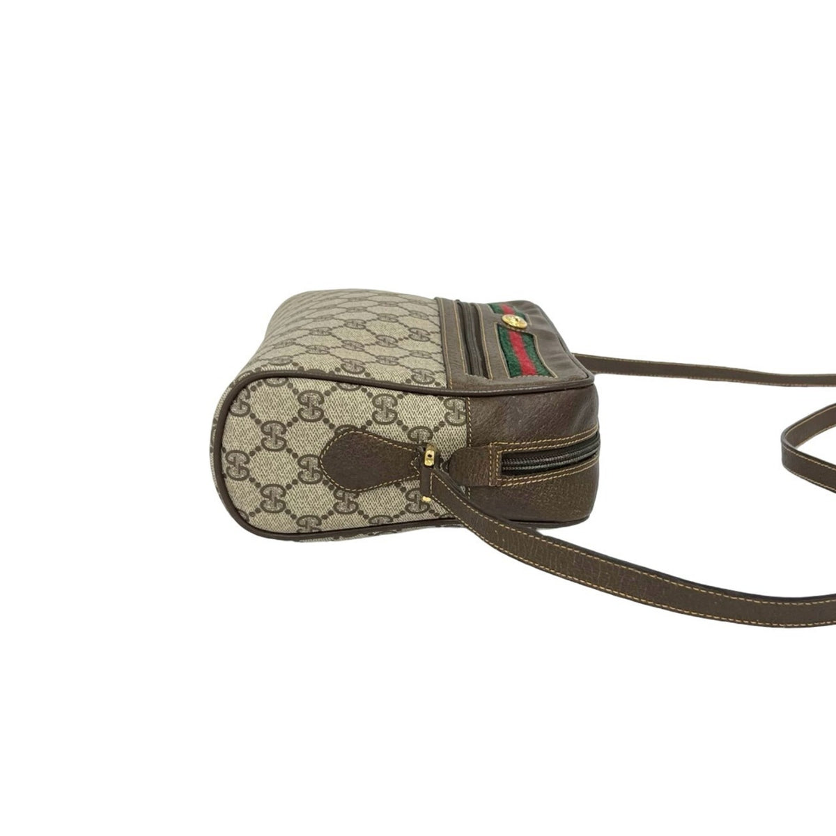 Gucci Brown Green Red Color Leather Pvc Pochette Shoulder Bag (Pre-Owned)