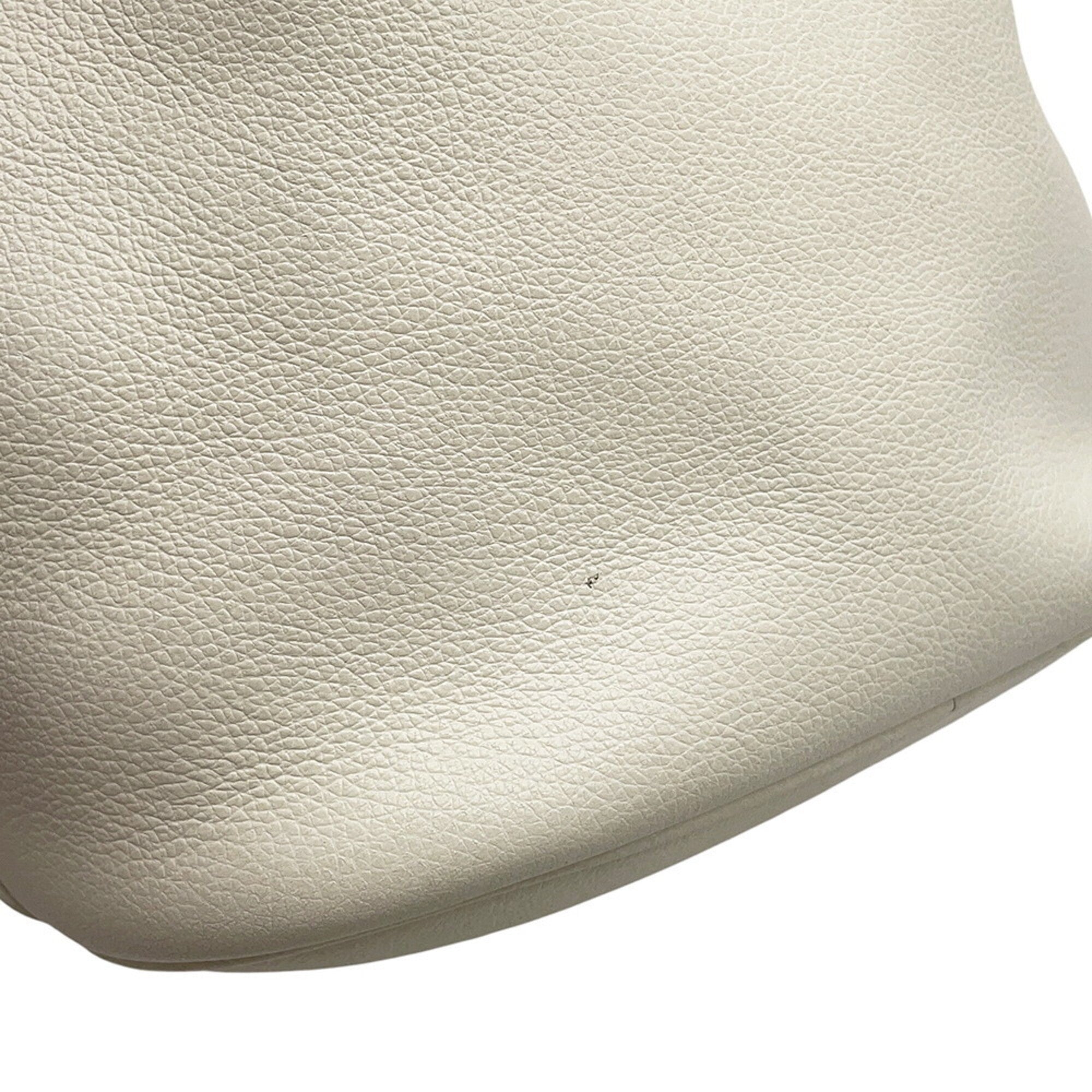 Prada White Leather Handbag Shoulder Bag (Pre-Owned)