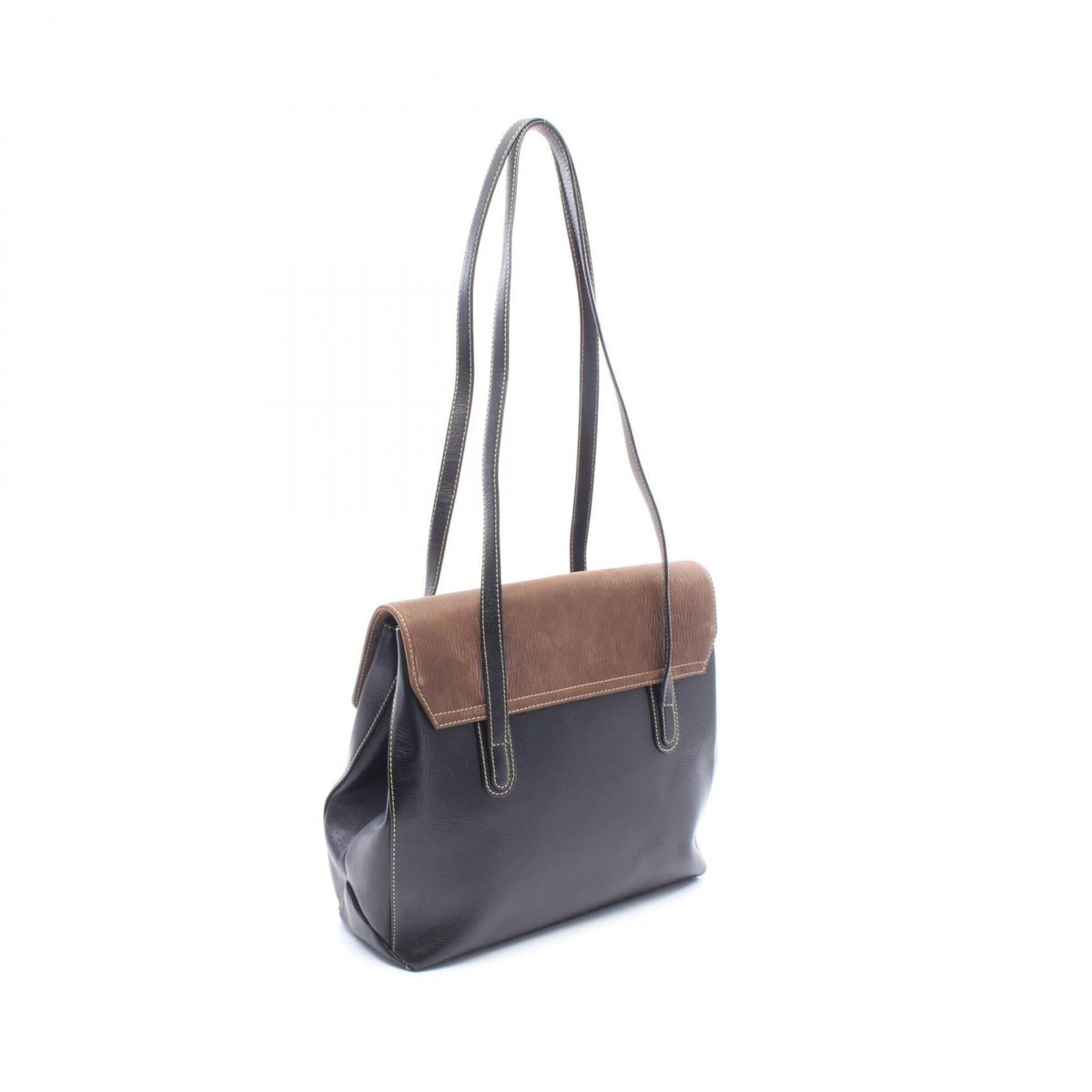 Loewe Black Brown Leather Handbag Shoulder Bag (Pre-Owned)