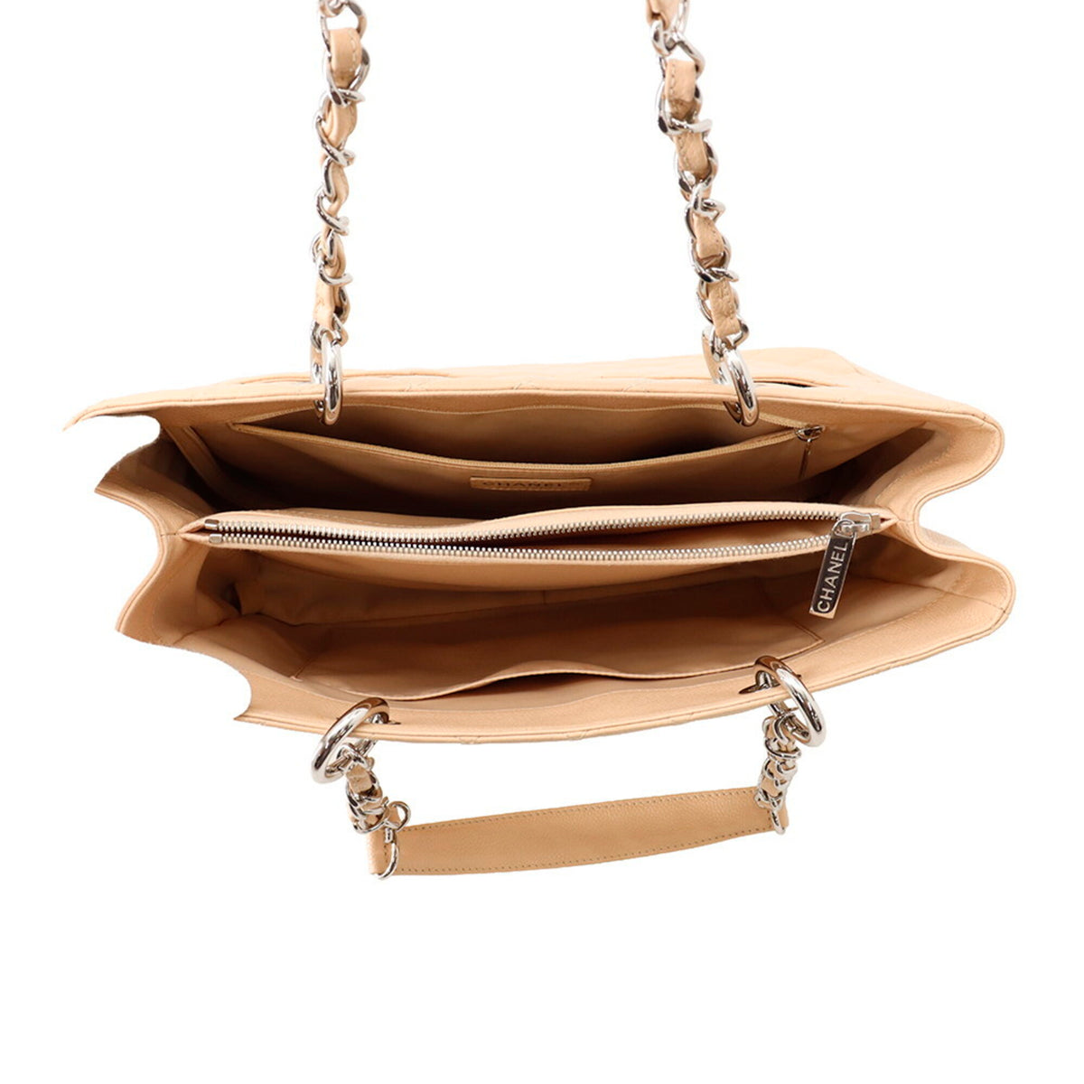 Chanel Matelasse Beige Grained Calfskin Handbag Shoulder Bag (Pre-Owned)