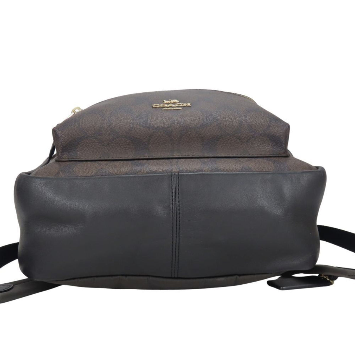 Coach Signature Black Dark Brown Pvc Leather Backpack (Pre-Owned)