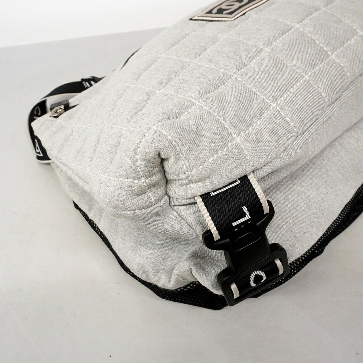 Chanel Gray Cotton Shoulder Bag (Pre-Owned)