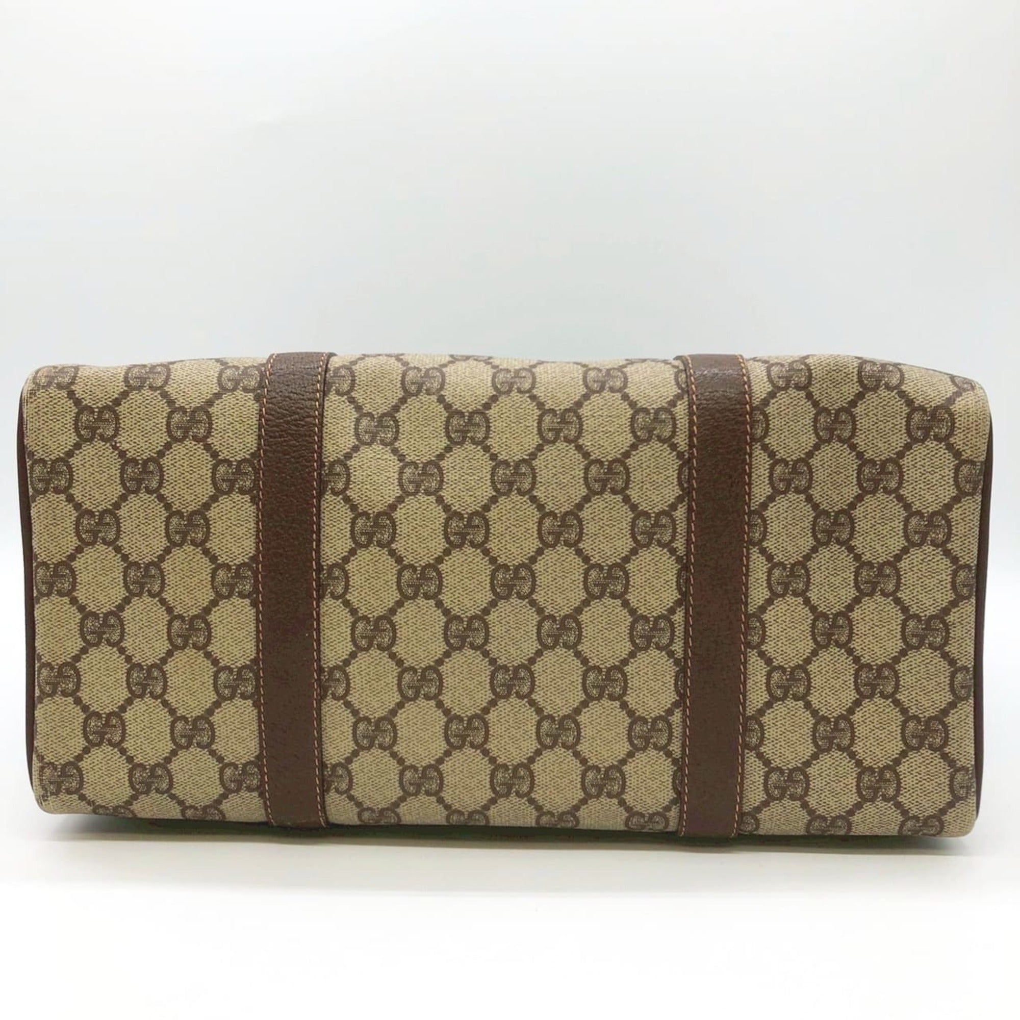 Gucci Brown Brown Gg Gg Supreme Boston Bag Handbag (Pre-Owned)