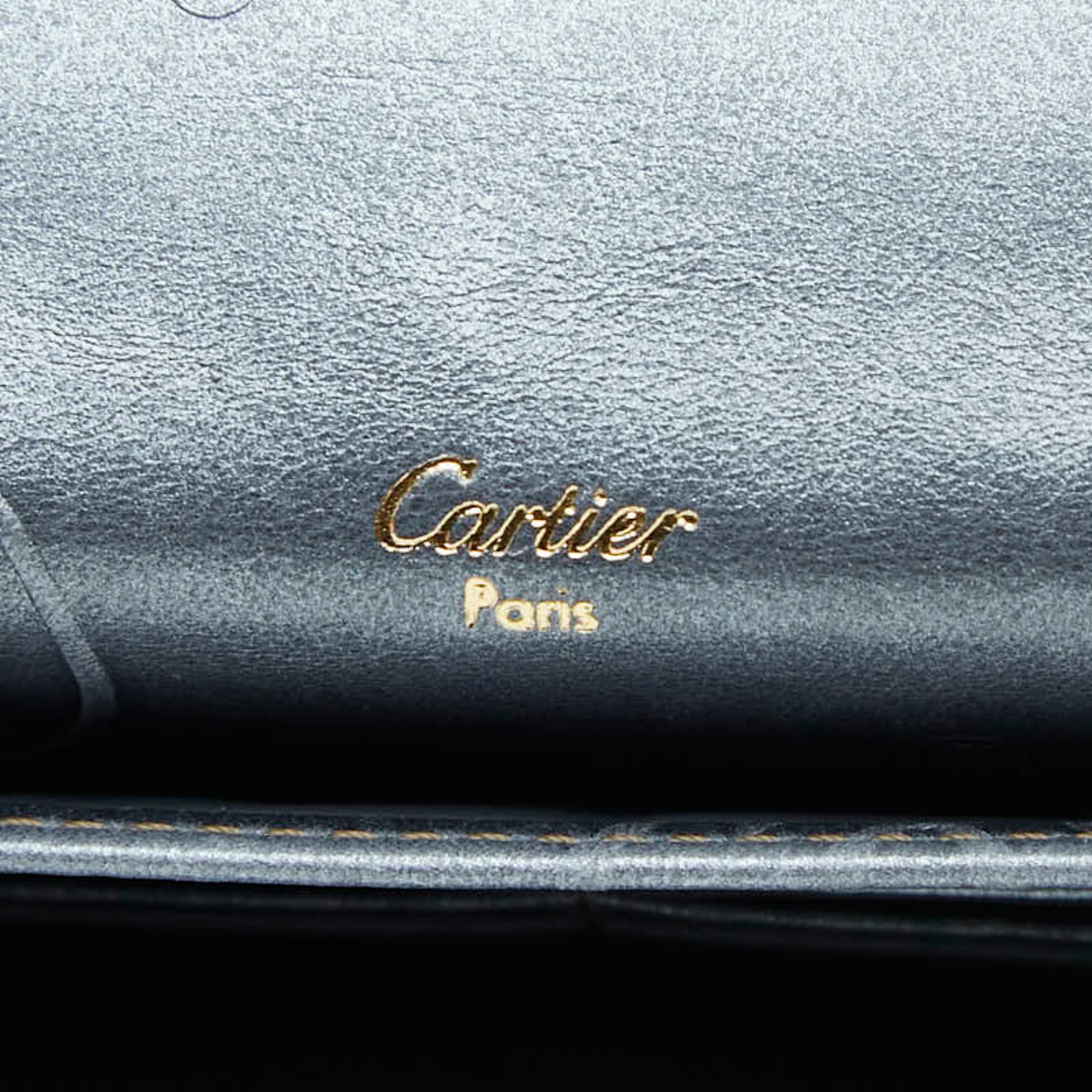 Cartier Happy Birthday Metallic Blue Leather Long Wallet (Bi-Fold) (Pre-Owned)