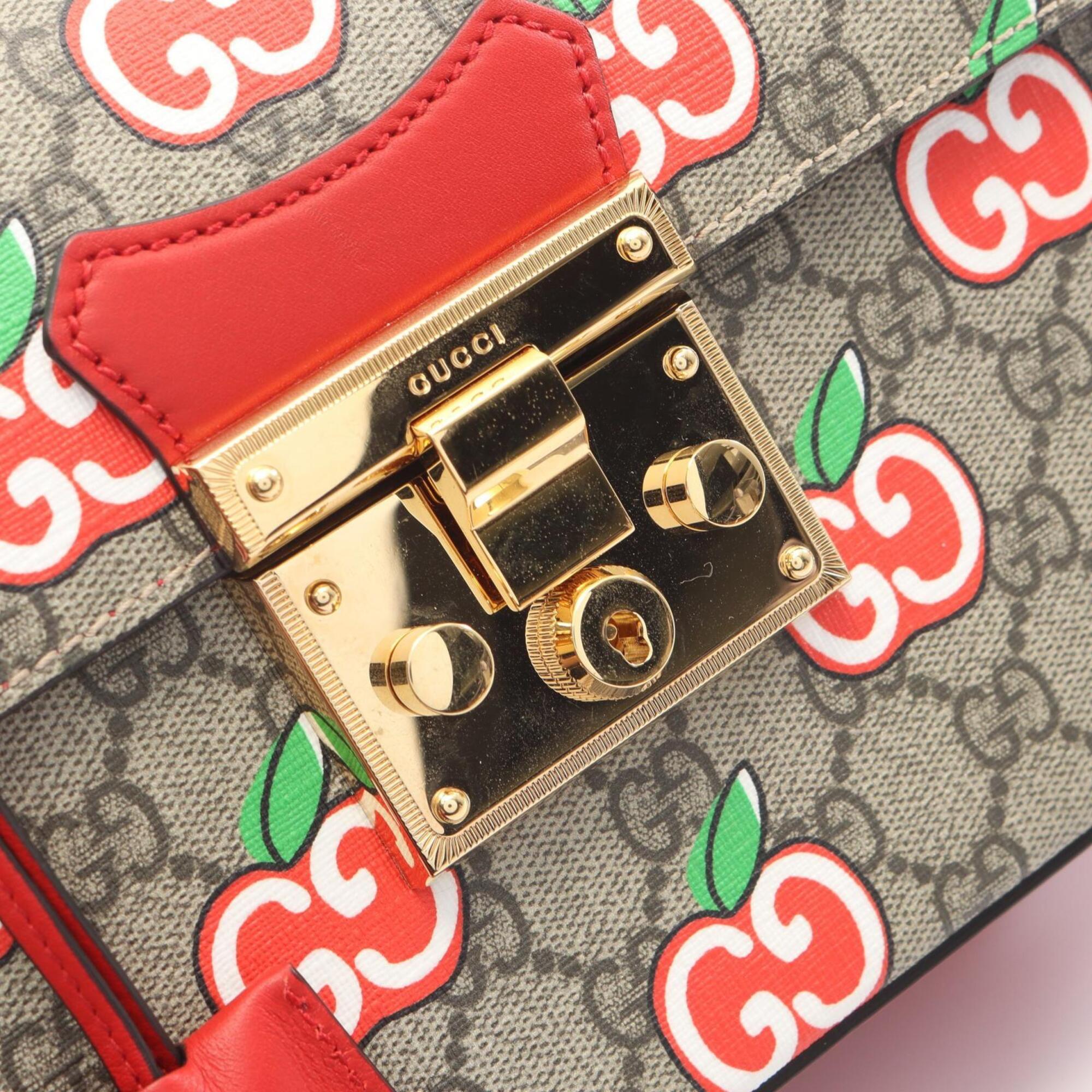 Gucci Beige Multi-Color Coated Canvas Leather Handbag (Pre-Owned)
