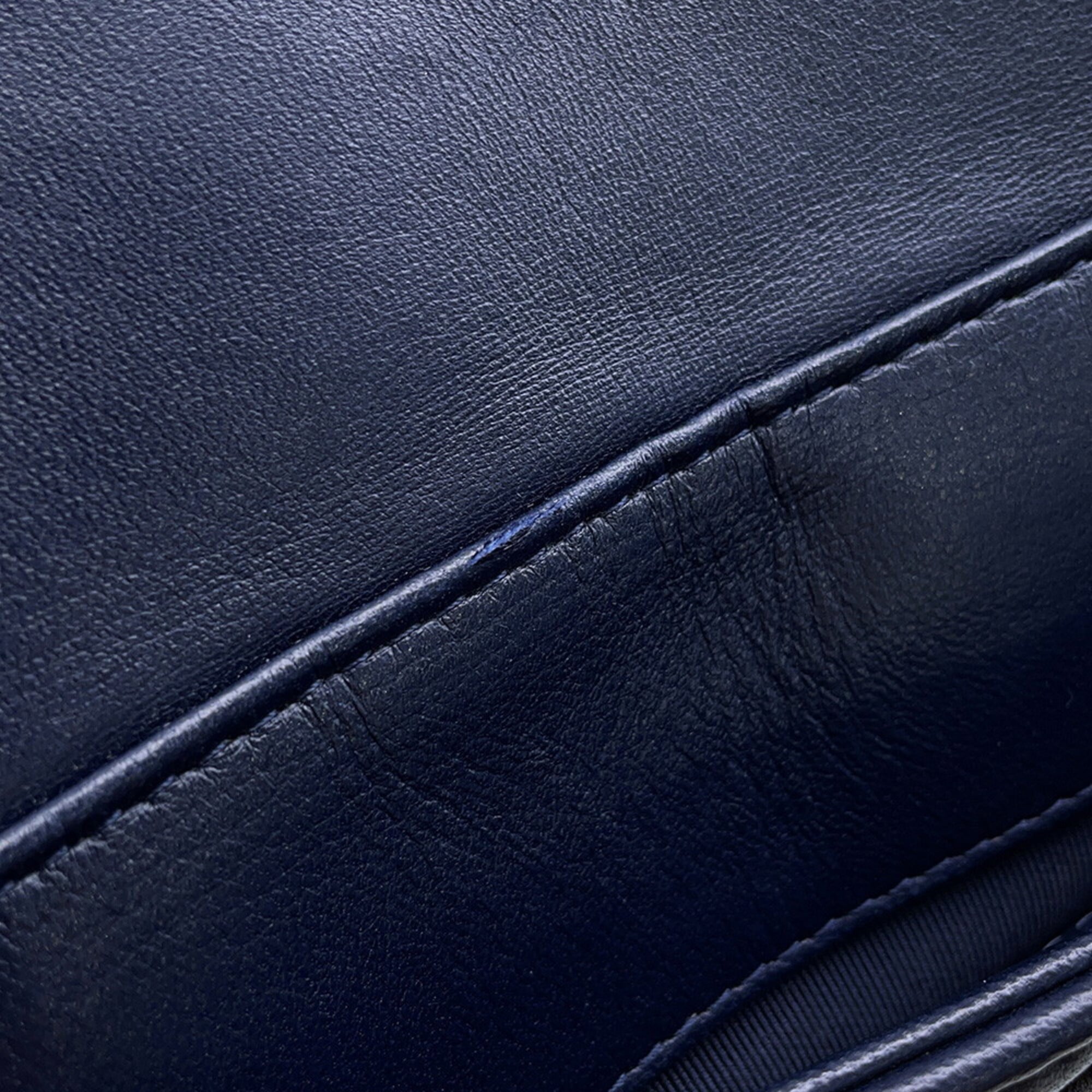 Chanel Matelasse Navy Leather Backpack (Pre-Owned)