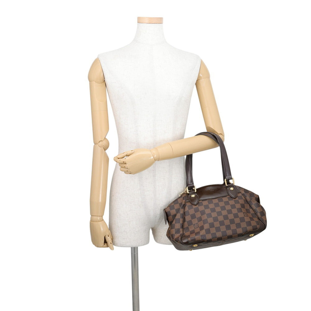 Louis Vuitton Damier Damier Canvas Ebene Red Color Damier Canvas Handbag Shoulder Bag (Pre-Owned)