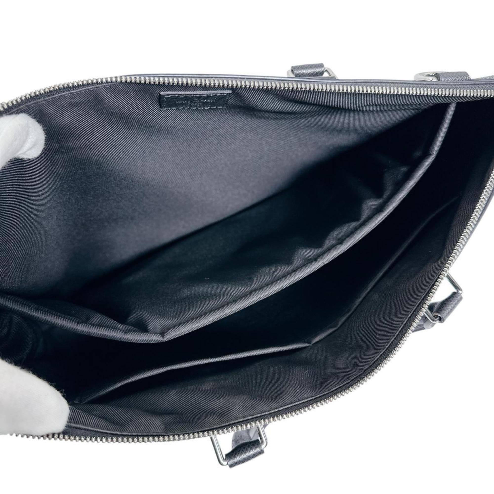 Louis Vuitton Ardoise Black Taiga Leather Briefcase Shoulder Bag (Pre-Owned)