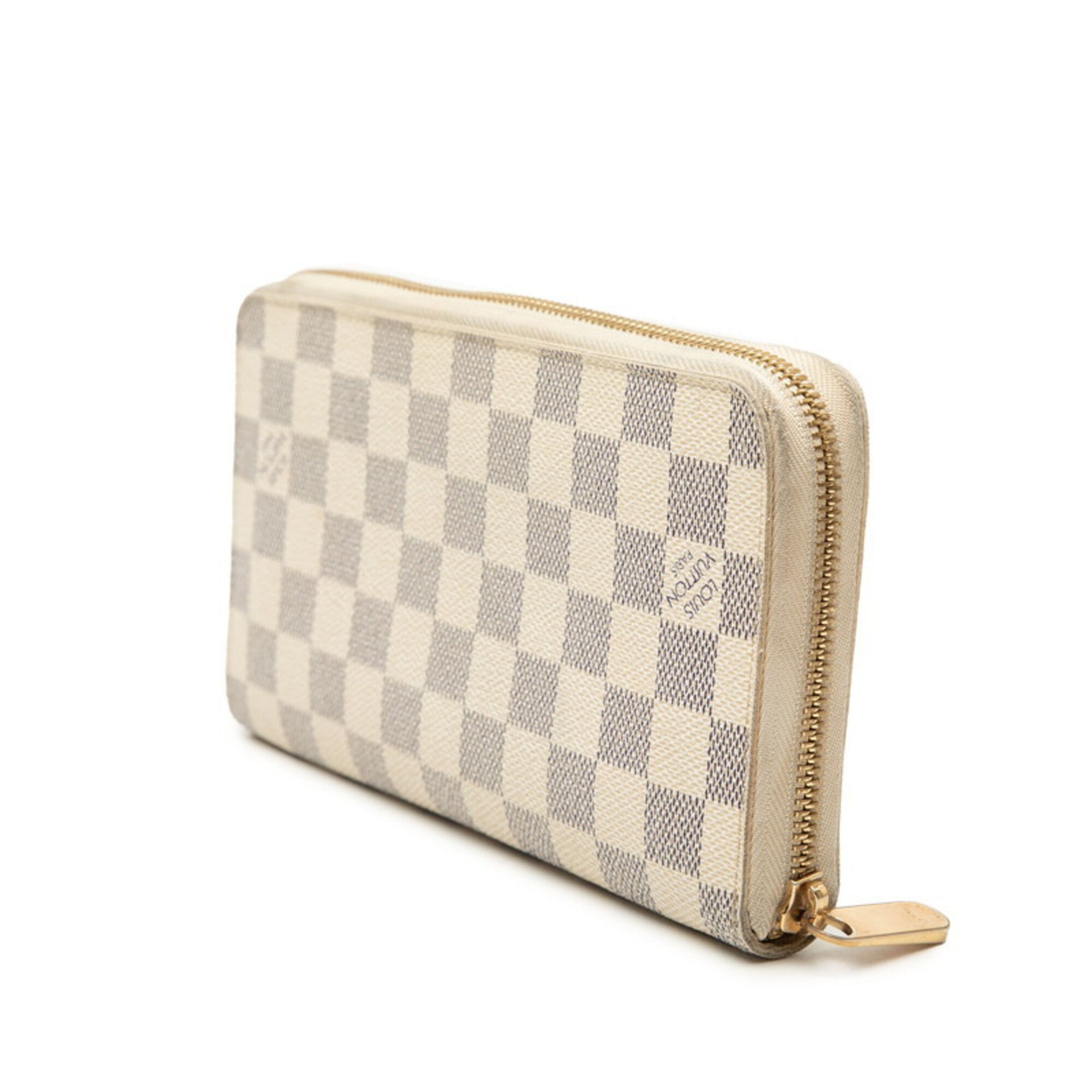 Louis Vuitton Damier Azur White Pvc Leather Long Wallet (Bi-Fold) (Pre-Owned)