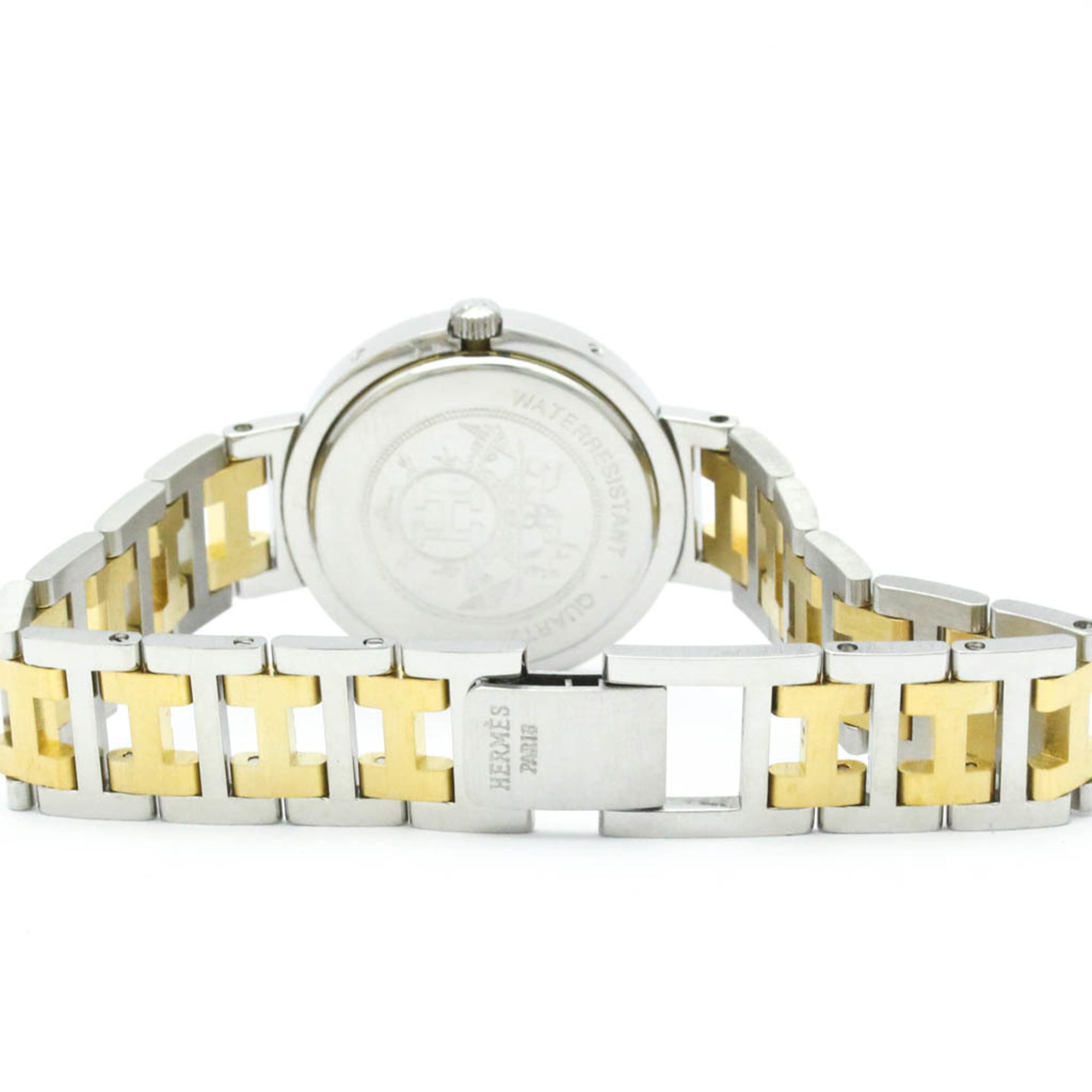 Hermes Clipper Quartz Watch Stainless Steel With Plated Metal Watch (Pre-Owned)