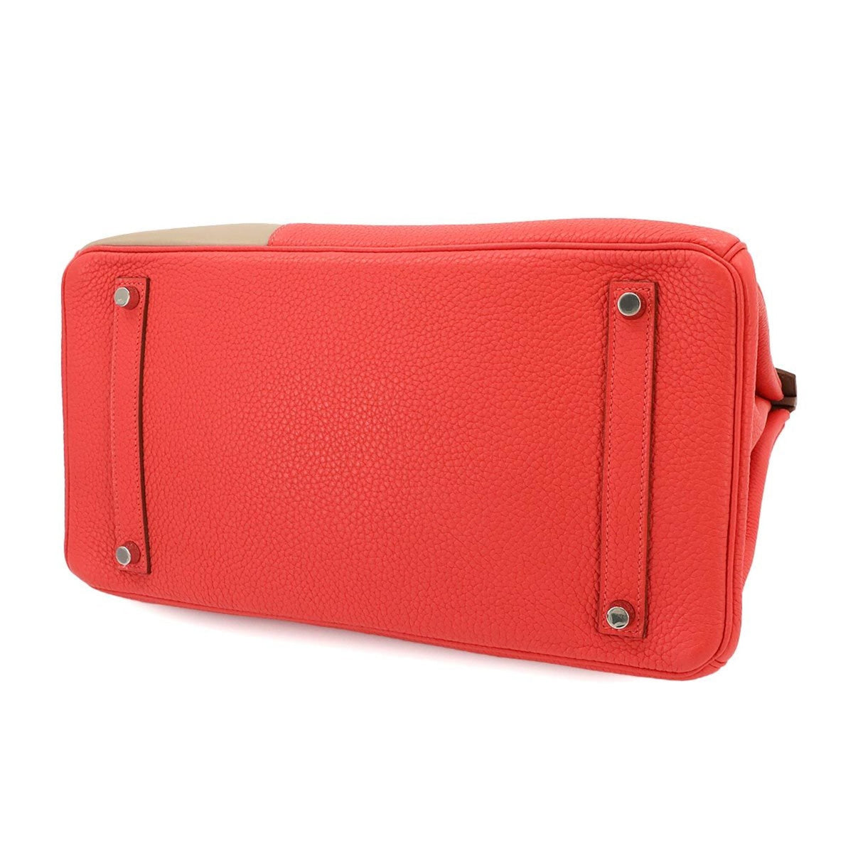 Hermes Argile Etoupe Gray Rose Jaipur Taurillon Clemence Leather Swift Leather Handbag (Pre-Owned)