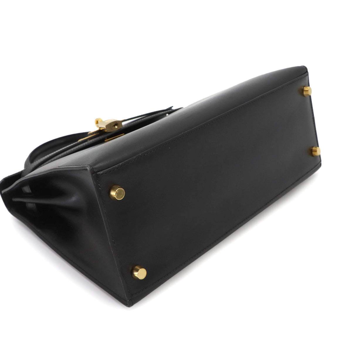 Hermes Black Box Calf Leather Handbag (Pre-Owned)