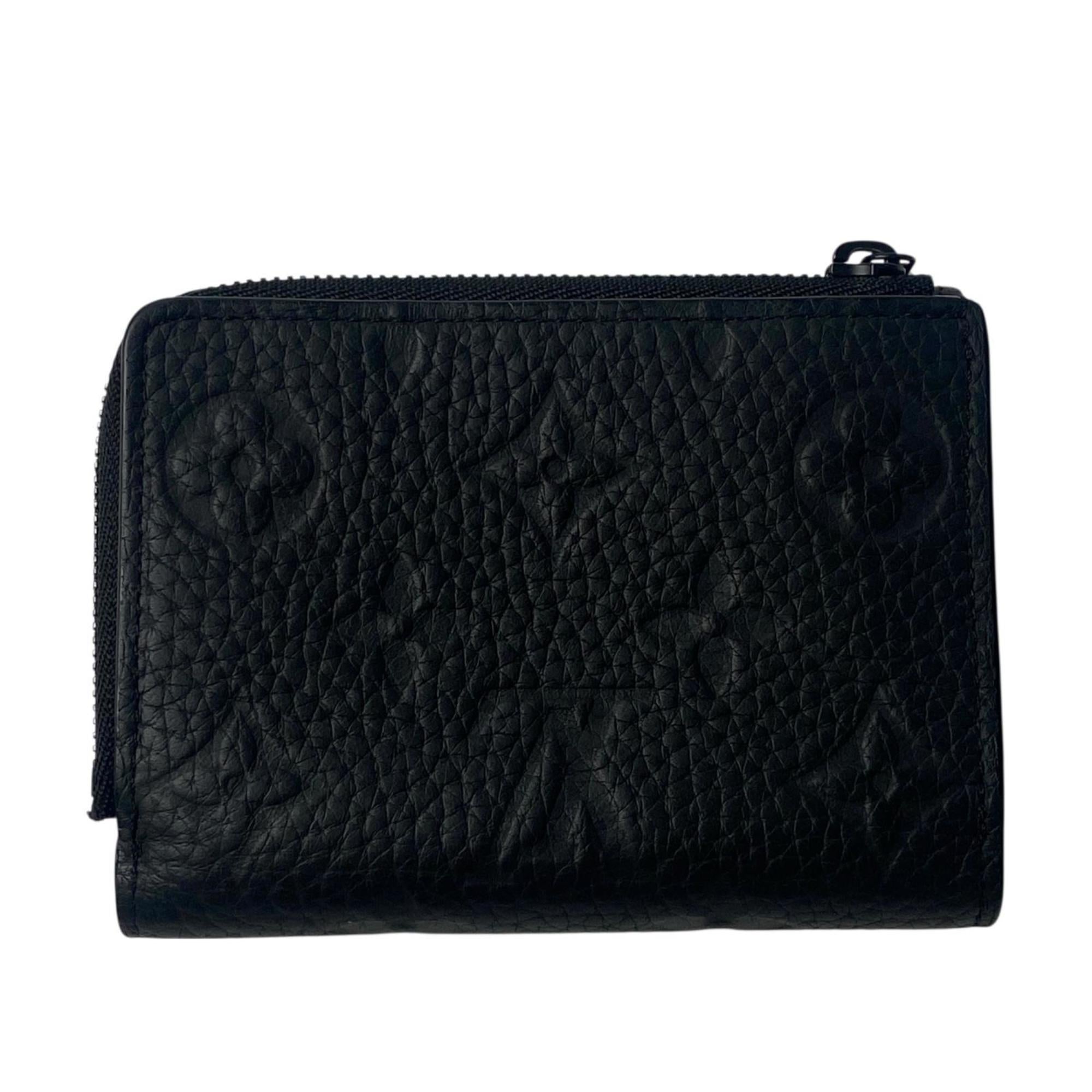 Louis Vuitton Black Noir Leather Wallet (Tri-Fold) (Pre-Owned)