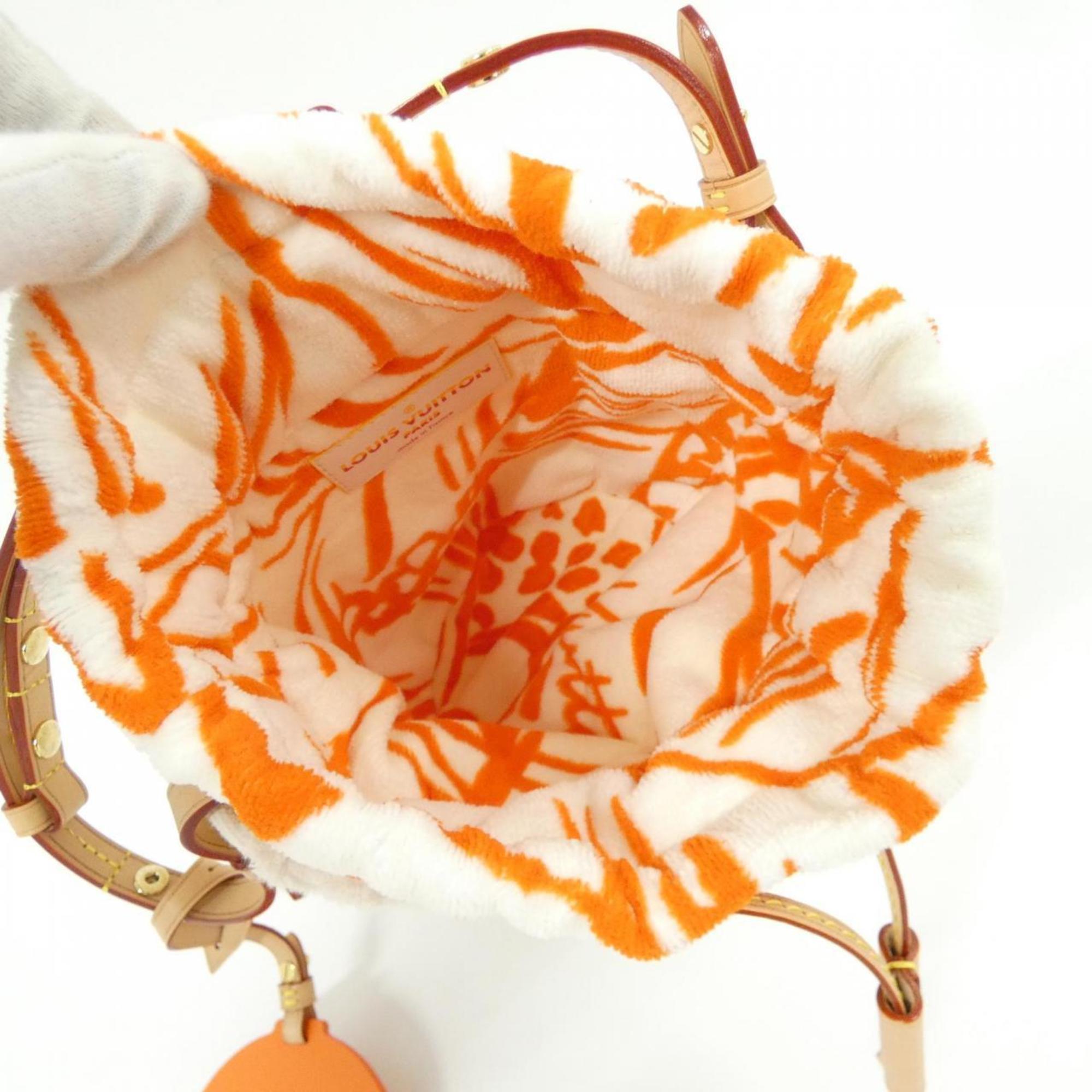 Louis Vuitton White Jacquard Cotton Handbag (Pre-Owned)