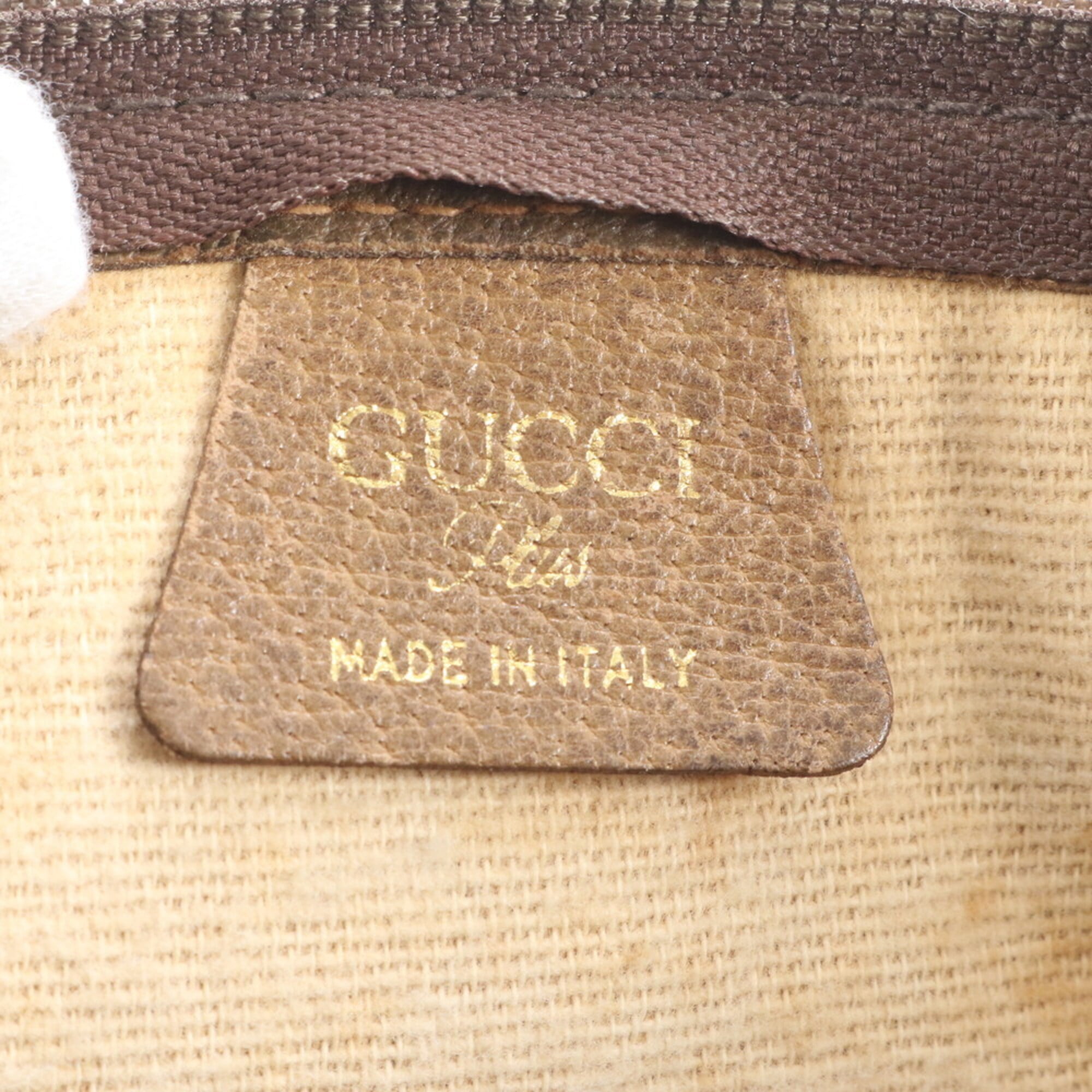 Gucci Sherry Line Beige Brown Leather Coated Canvas Handbag Tote Bag (Pre-Owned)