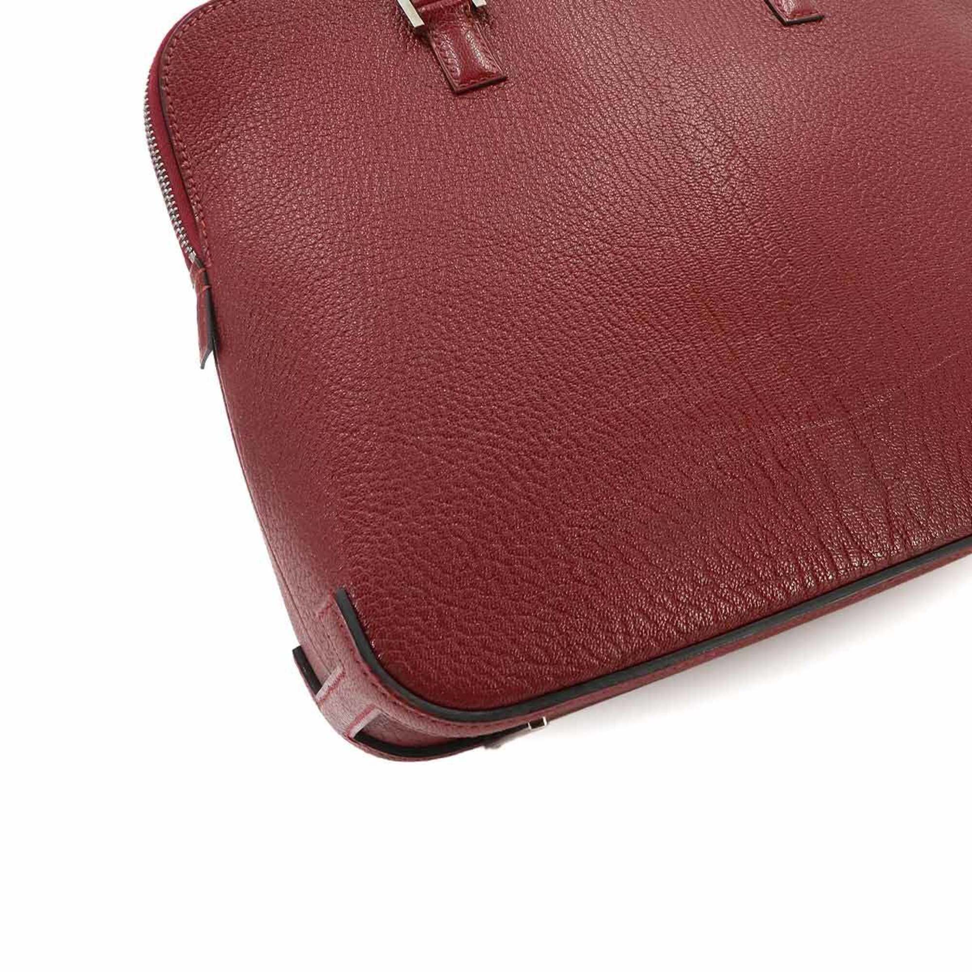 Hermes Rouge H Chevre Leather Handbag (Pre-Owned)