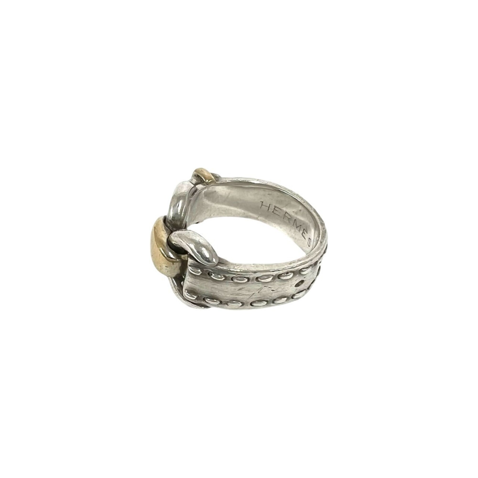 Hermes Gold Silver Yellow Gold (18K) Silver 925 Band Ring (Pre-Owned)