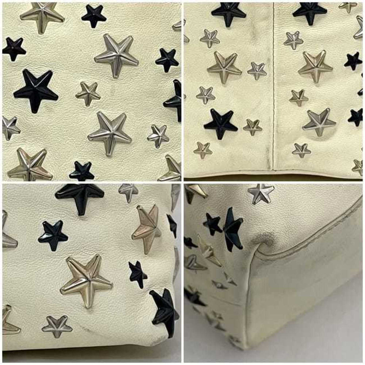 Jimmy Choo Cream White Leather Tote Bag (Pre-Owned)