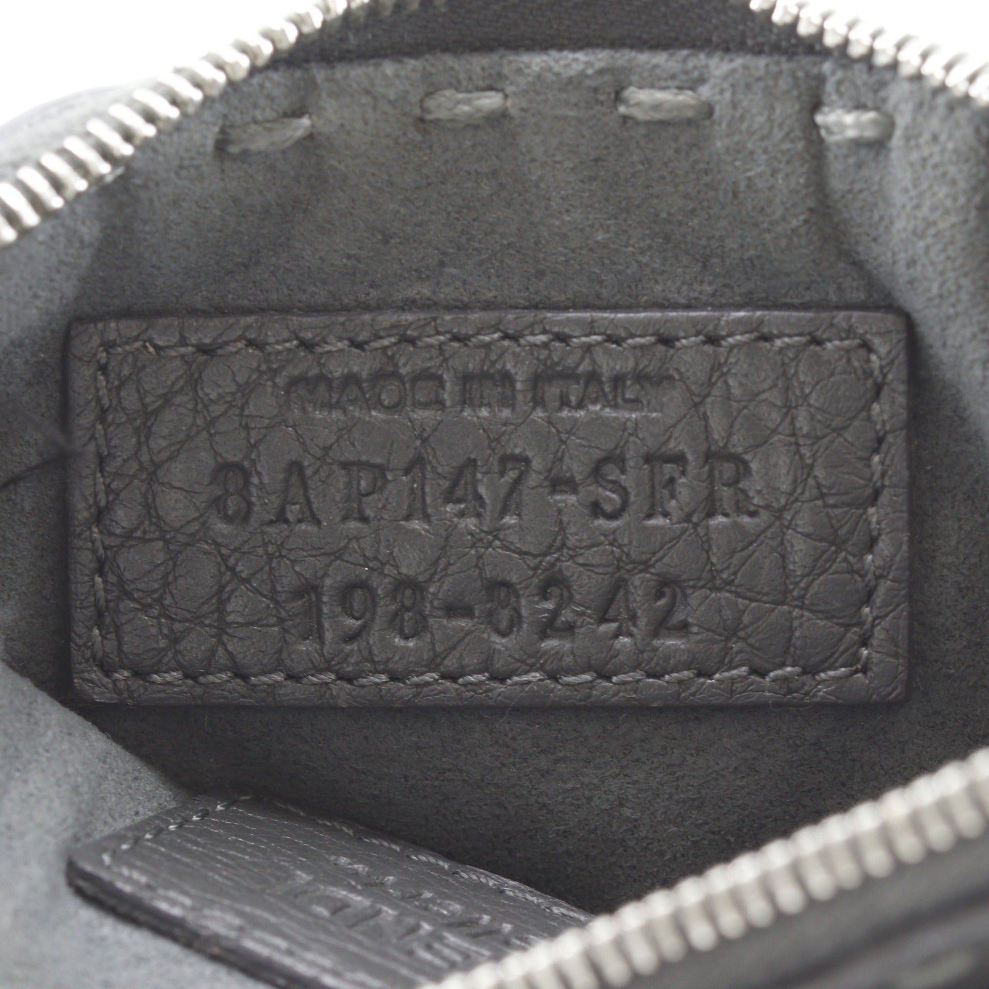 Fendi Selleria Gray Leather Coin Purse/Coin Case (Pre-Owned)