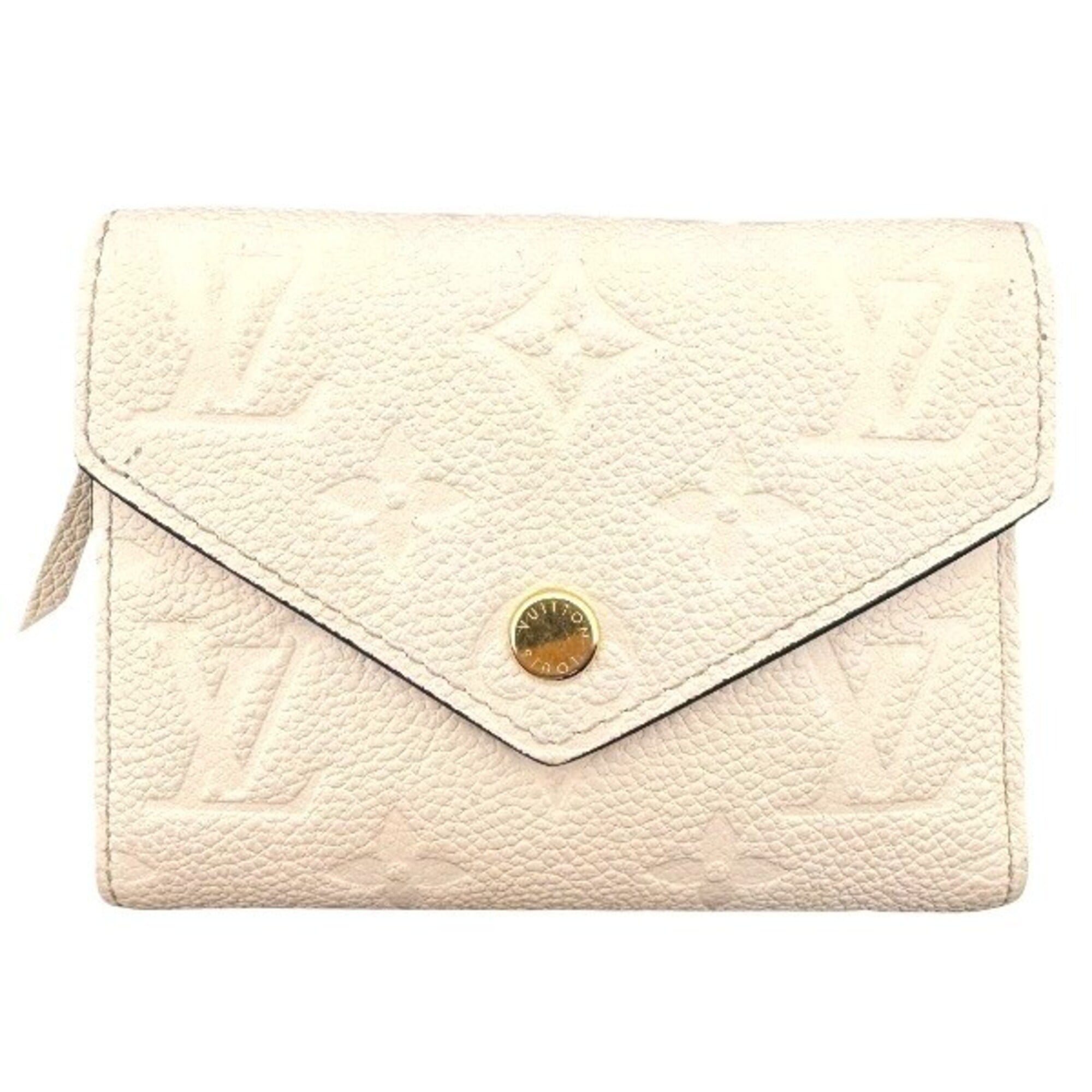 Louis Vuitton Cream Monogram Empreinte Leather Wallet (Tri-Fold) (Pre-Owned)