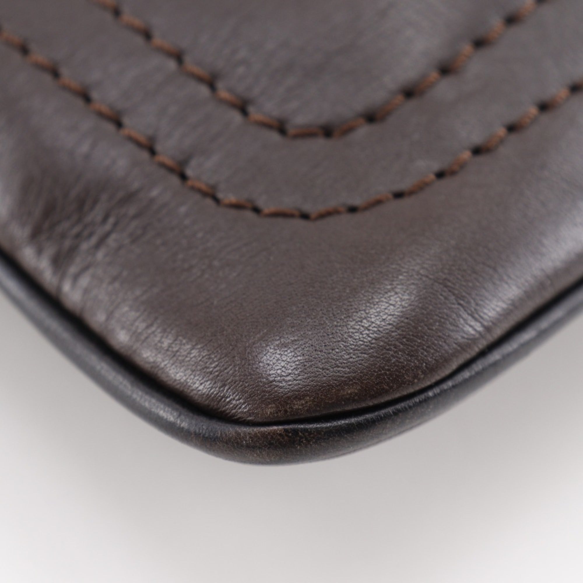 Louis Vuitton Brown Coffee Leather Shoulder Bag (Pre-Owned)