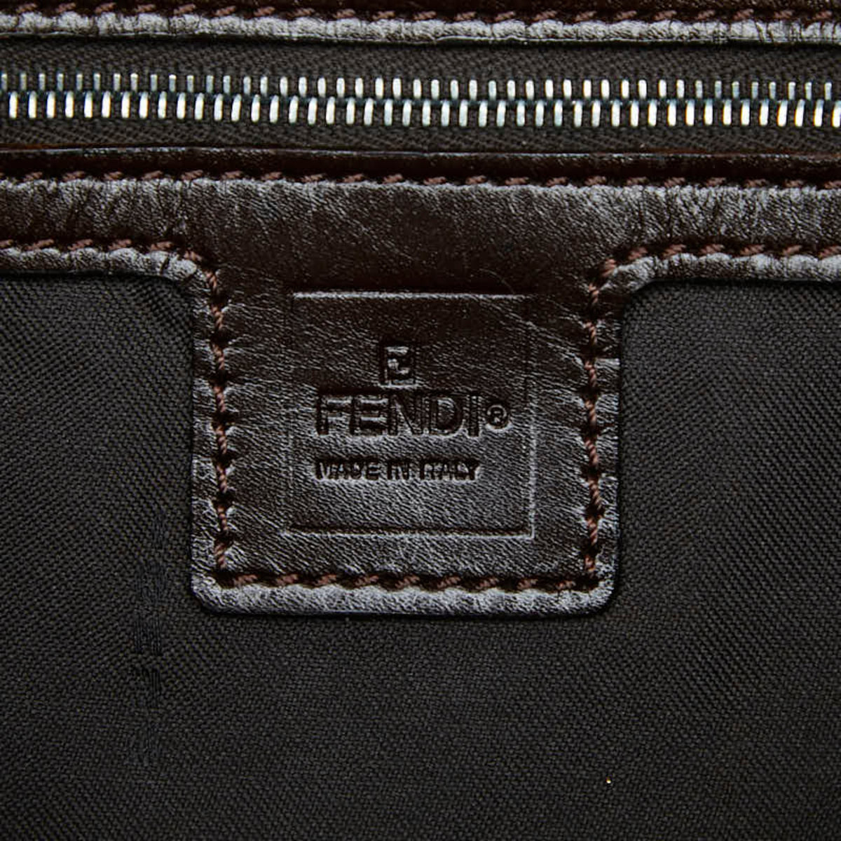 Fendi Brown Canvas Leather Handbag (Pre-Owned)