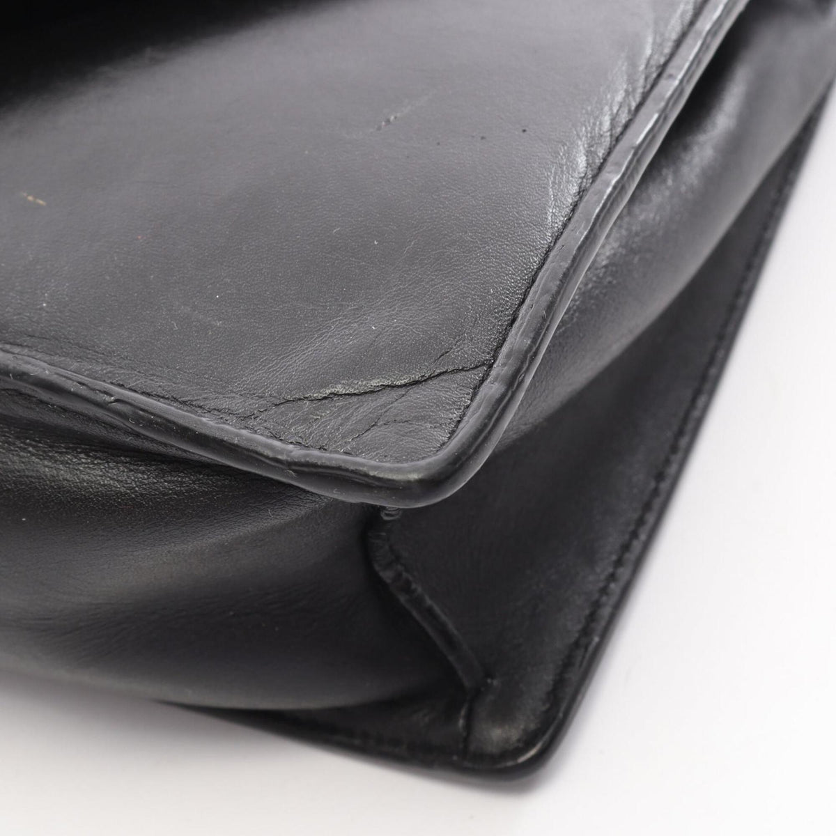 Yves Saint Laurent Black Leather Handbag Shoulder Bag (Pre-Owned)