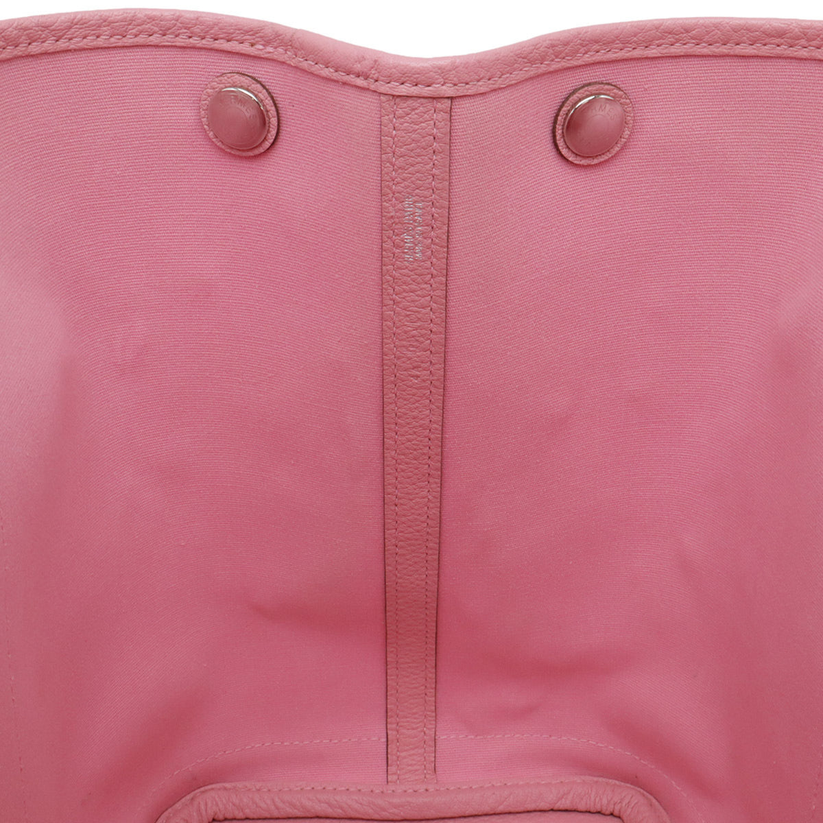 Hermes Garden Pink Toile Officier Leather Shoulder Bag Tote Bag (Pre-Owned)