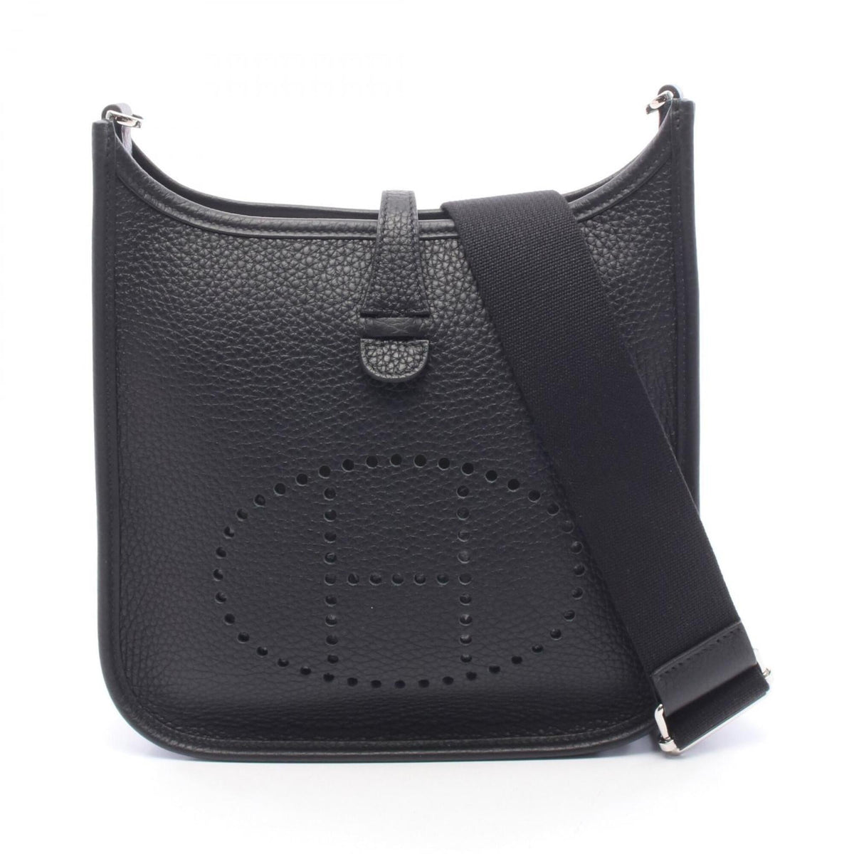 Hermes Black Taurillon Clemence Leather Leather Handbag Shoulder Bag (Pre-Owned)