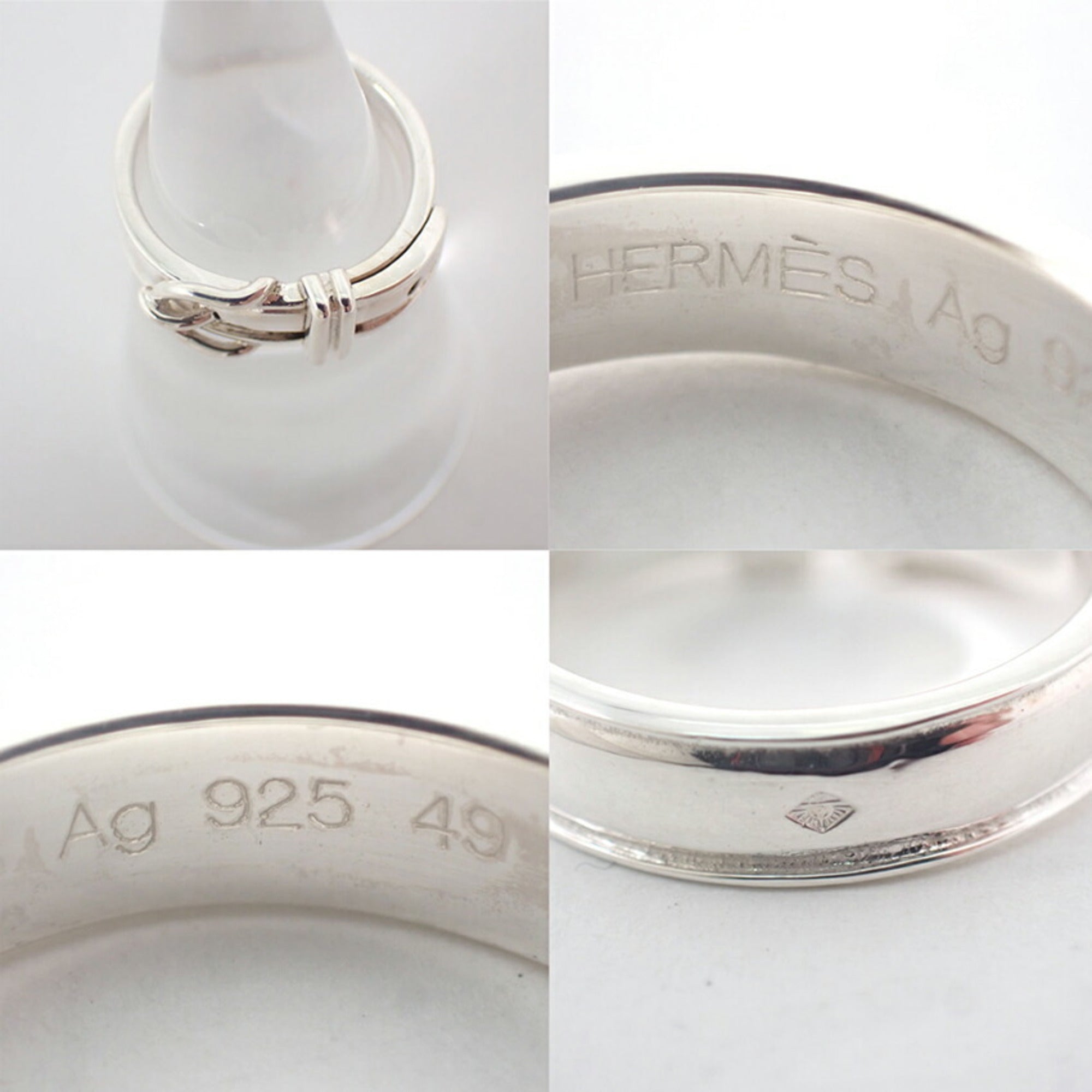 Hermes Sterling Silver 925 Band Ring (Pre-Owned)