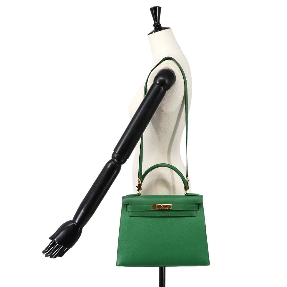 Hermes Vert Bengal Courchevel Leather Handbag (Pre-Owned)
