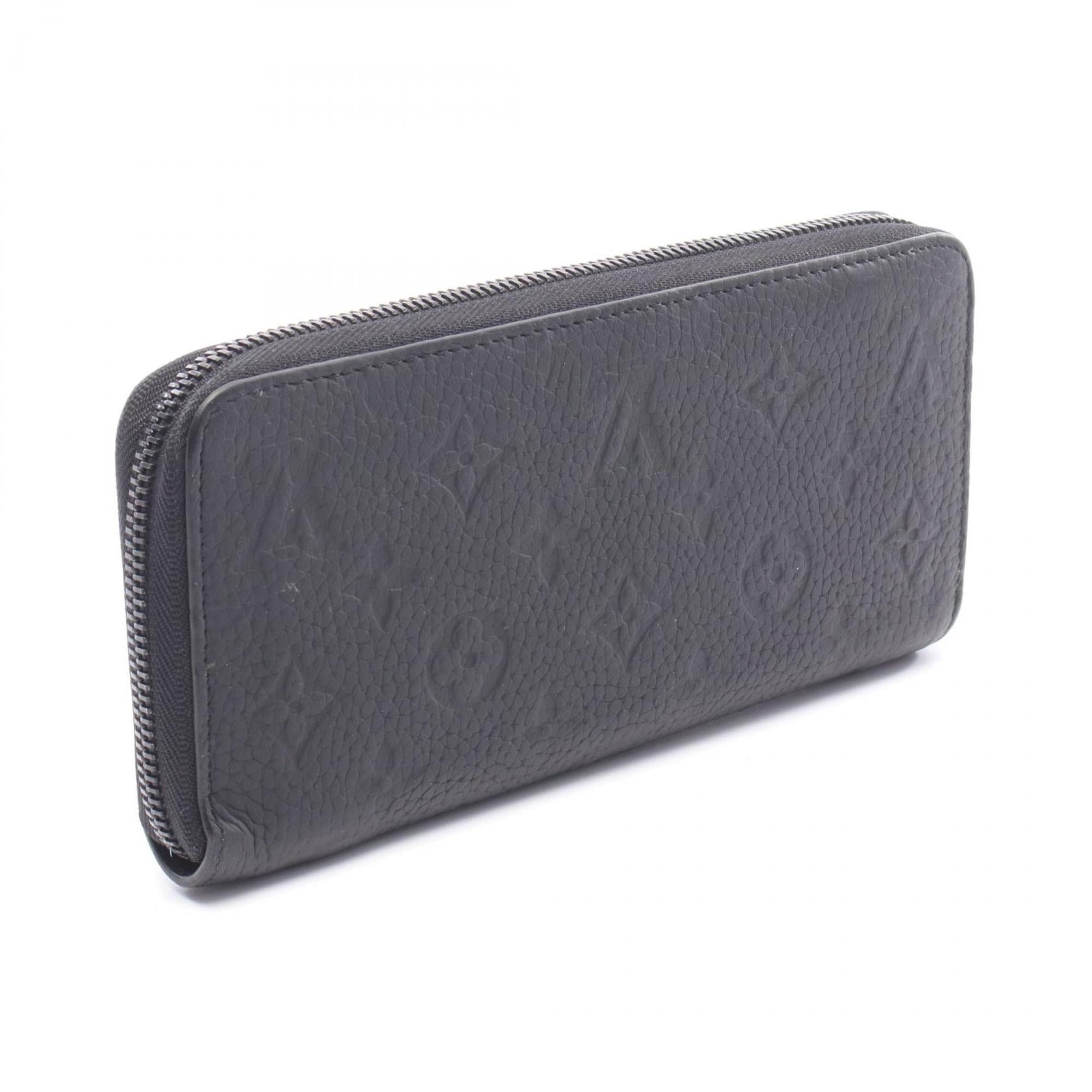 Louis Vuitton Black Noir Leather Long Wallet (Bi-Fold) (Pre-Owned)