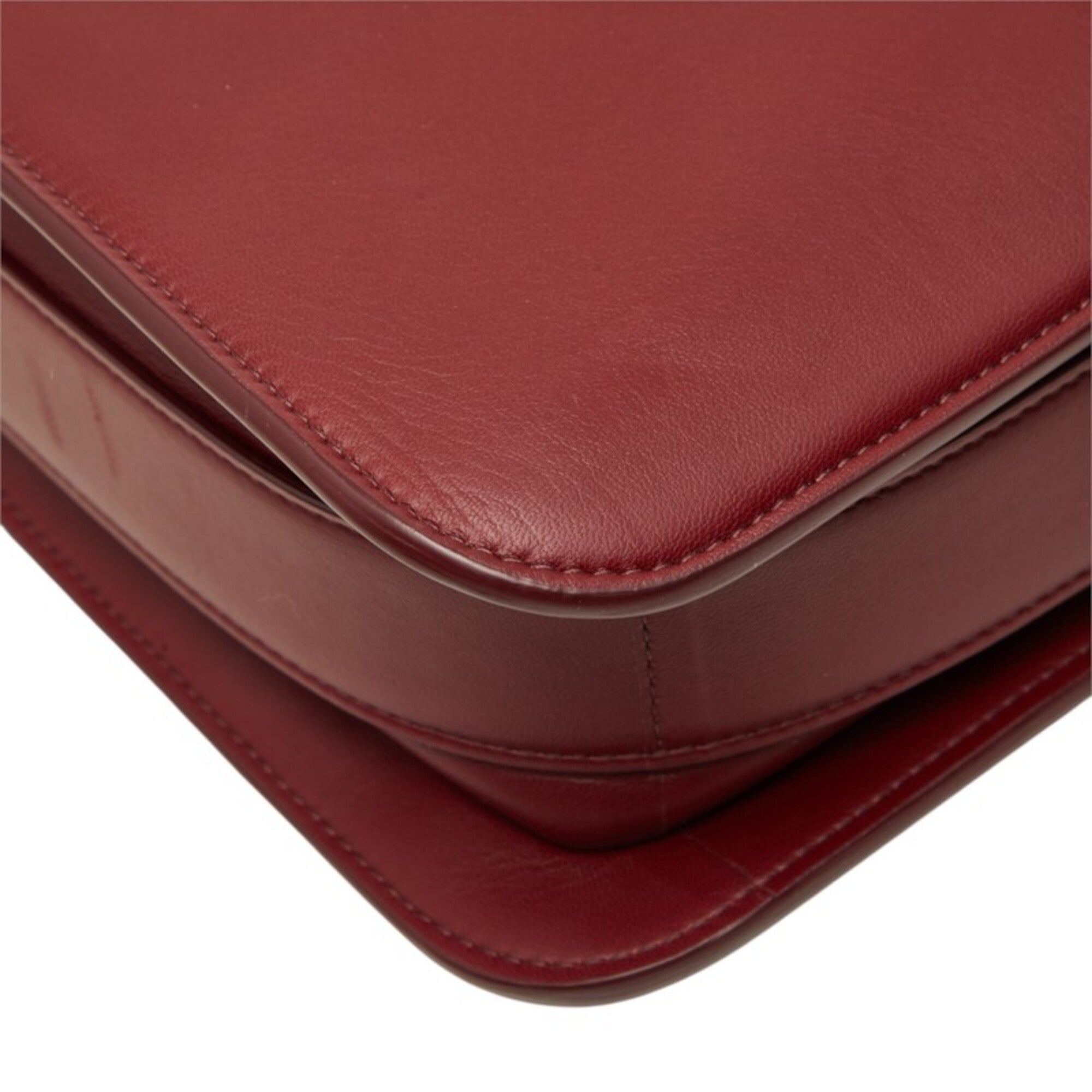 Bottega Veneta Wine Leather Shoulder Bag (Pre-Owned)