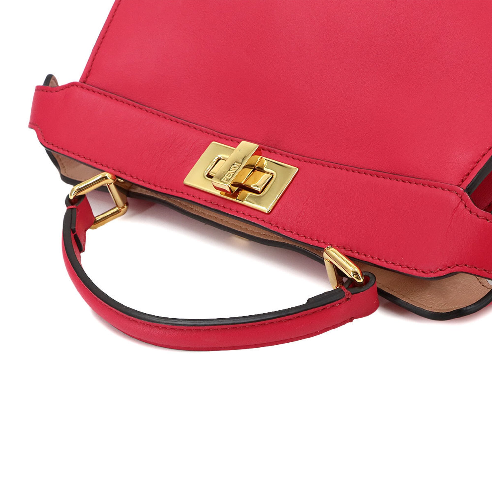 Fendi Peekaboo Pink Leather Handbag (Pre-Owned)
