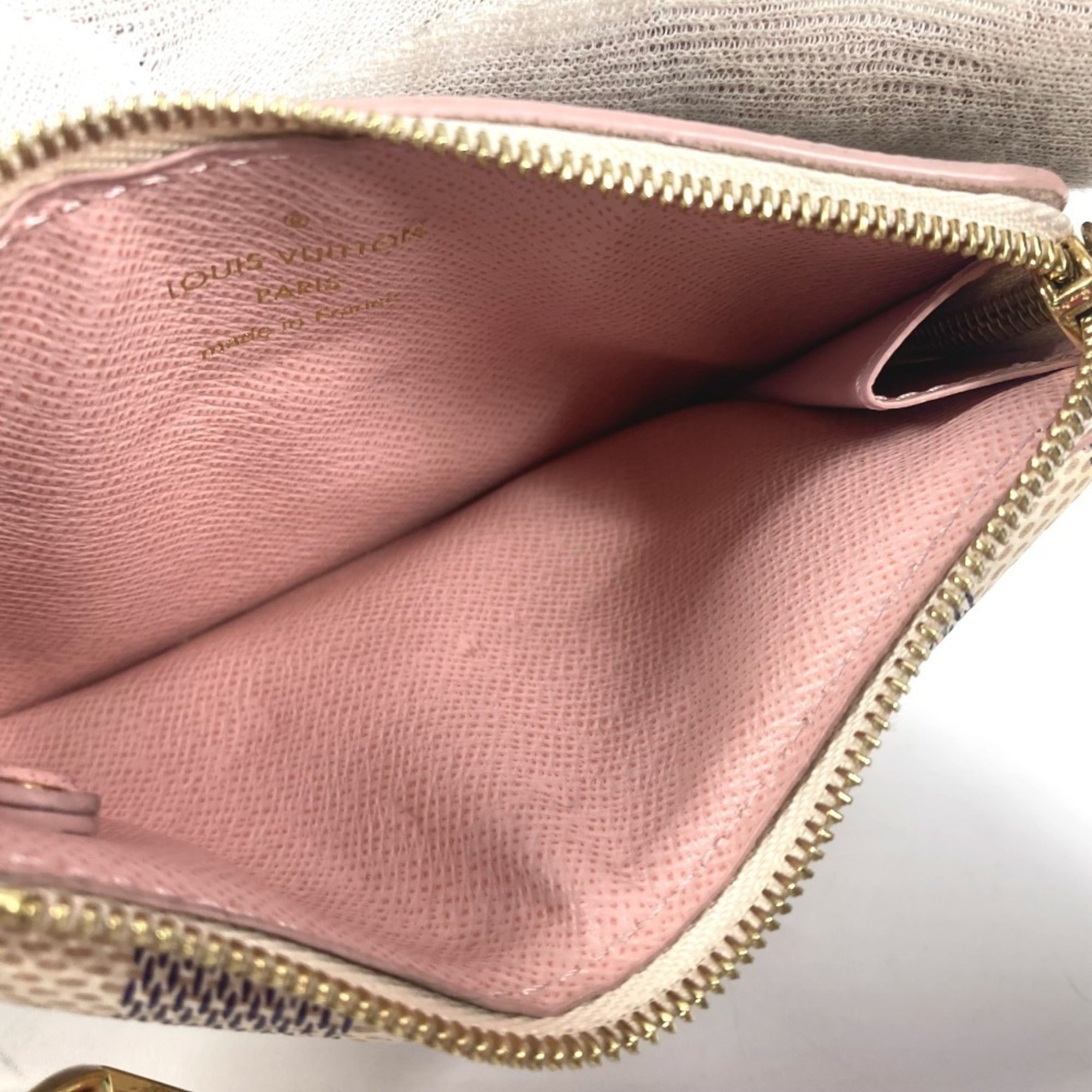 Louis Vuitton Pink White Damier Azur Coin Purse/Coin Case (Pre-Owned)