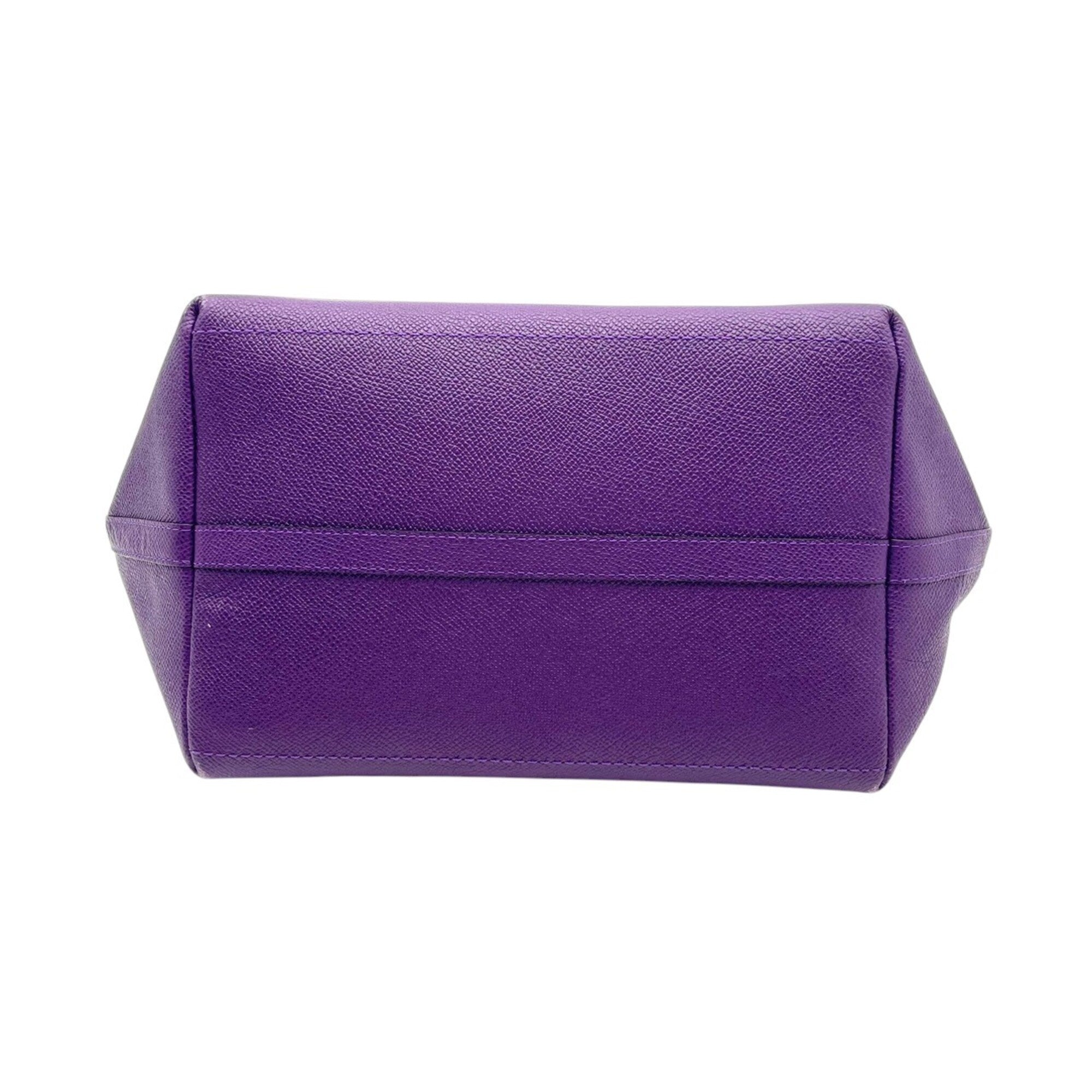 Coach Purple Leather Handbag Tote Bag (Pre-Owned)