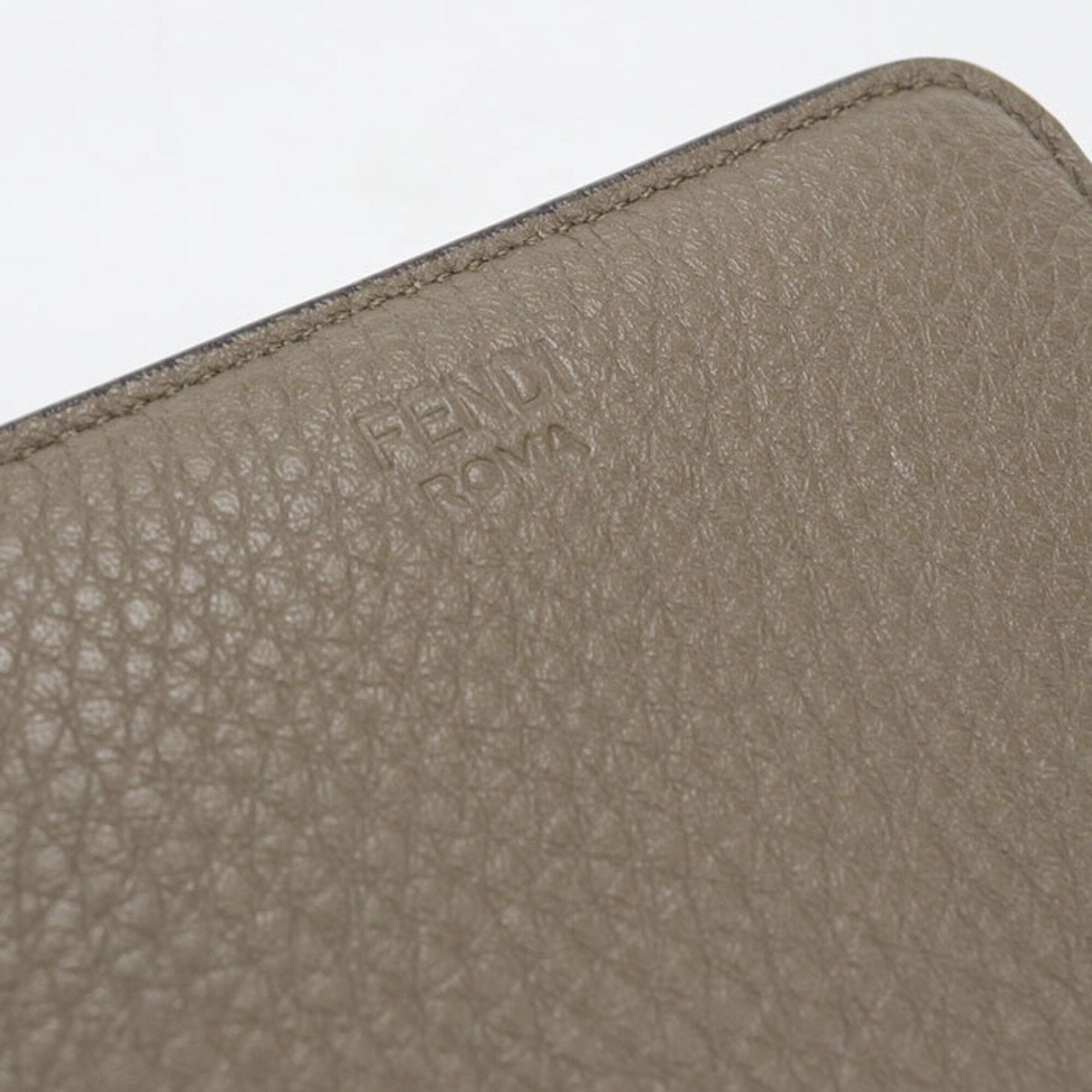 Fendi Gray Leather Wallet (Bi-Fold) (Pre-Owned)