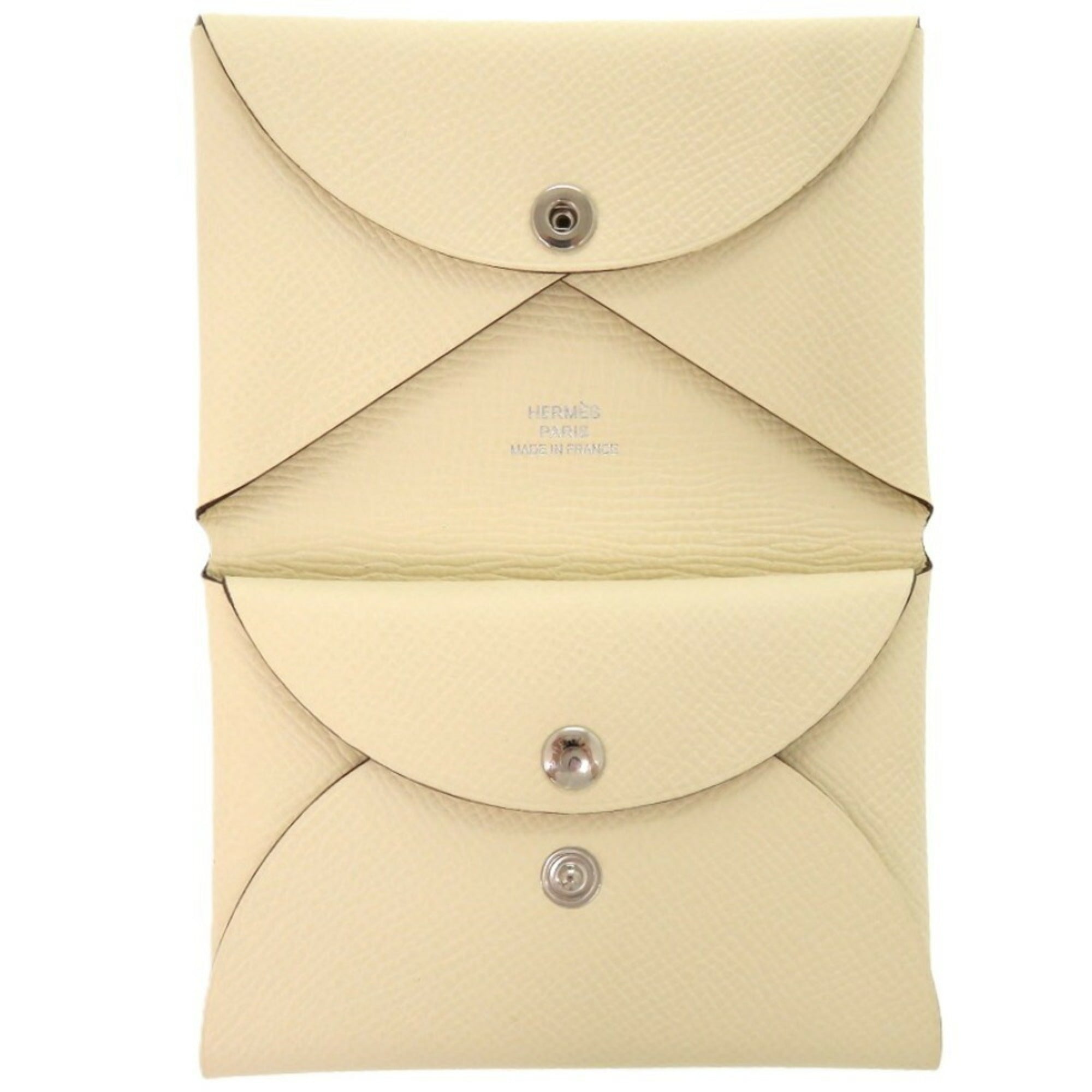 Hermes White Epsom Leather Coin Purse/Coin Case (Pre-Owned)