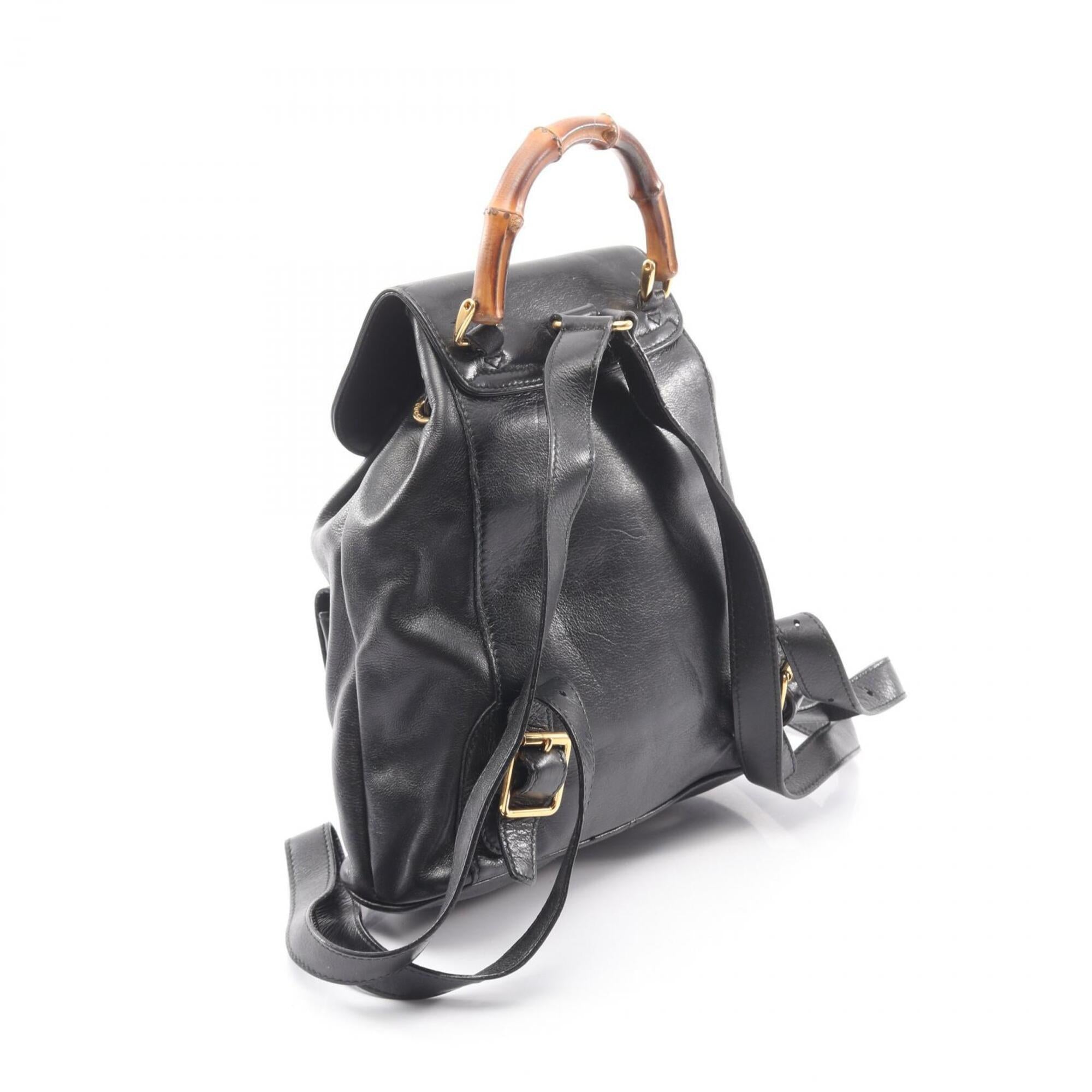 Gucci Black Leather Backpack (Pre-Owned)