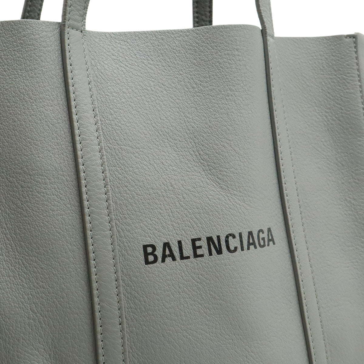 Balenciaga Gray Leather Shoulder Bag Tote Bag (Pre-Owned)