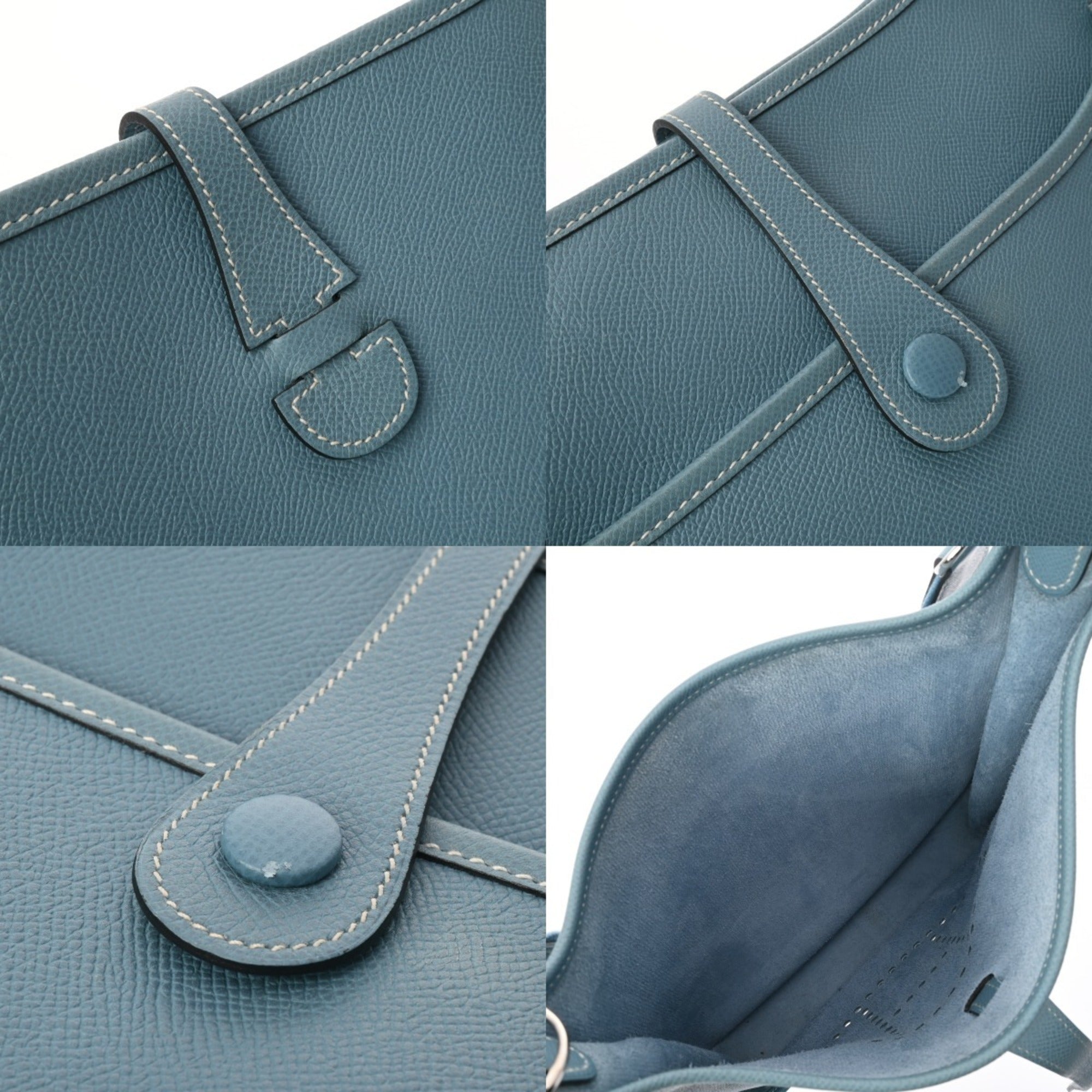 Hermes Blue Jean Epsom Leather Shoulder Bag (Pre-Owned)