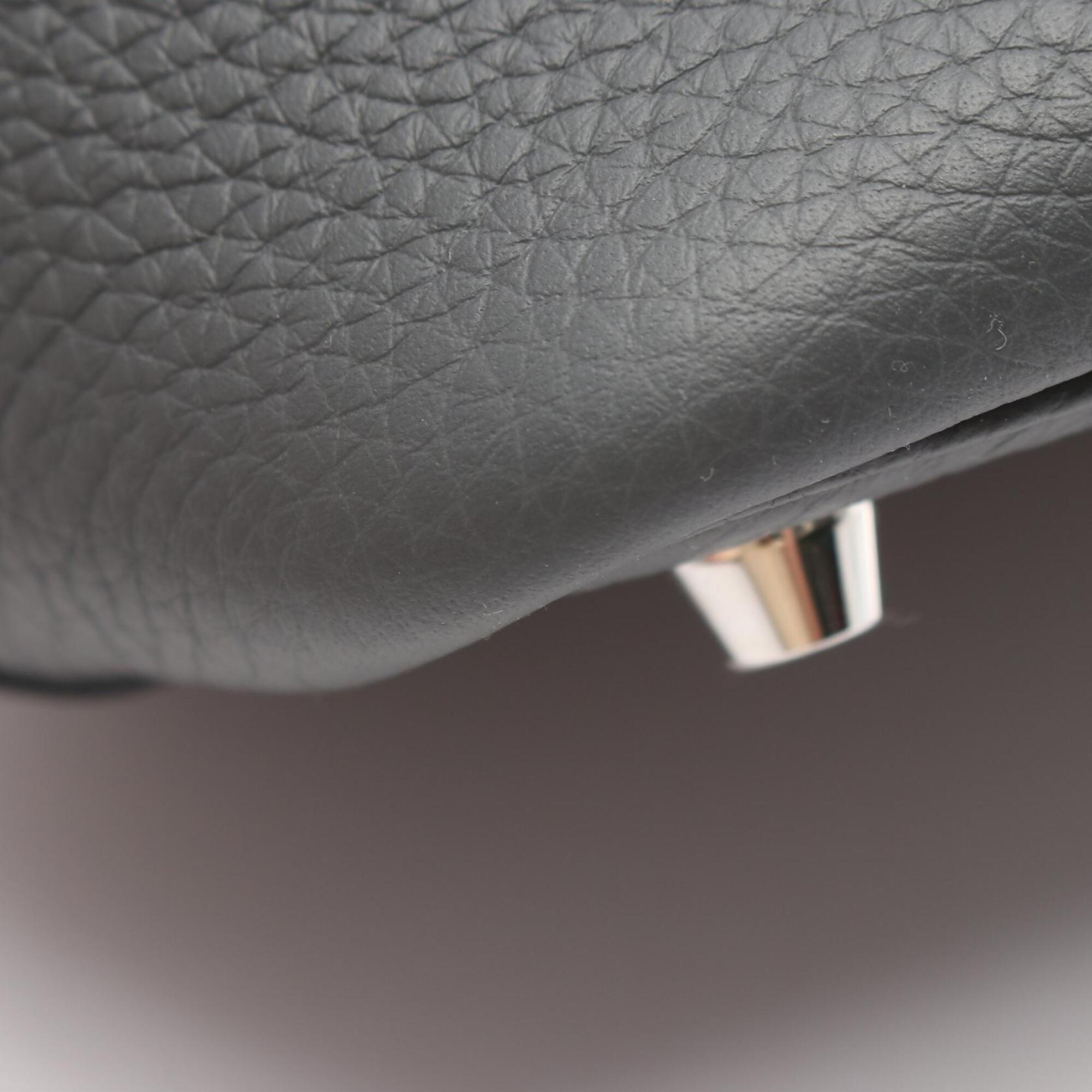 Hermes Gray Taurillon Clemence Leather Handbag (Pre-Owned)