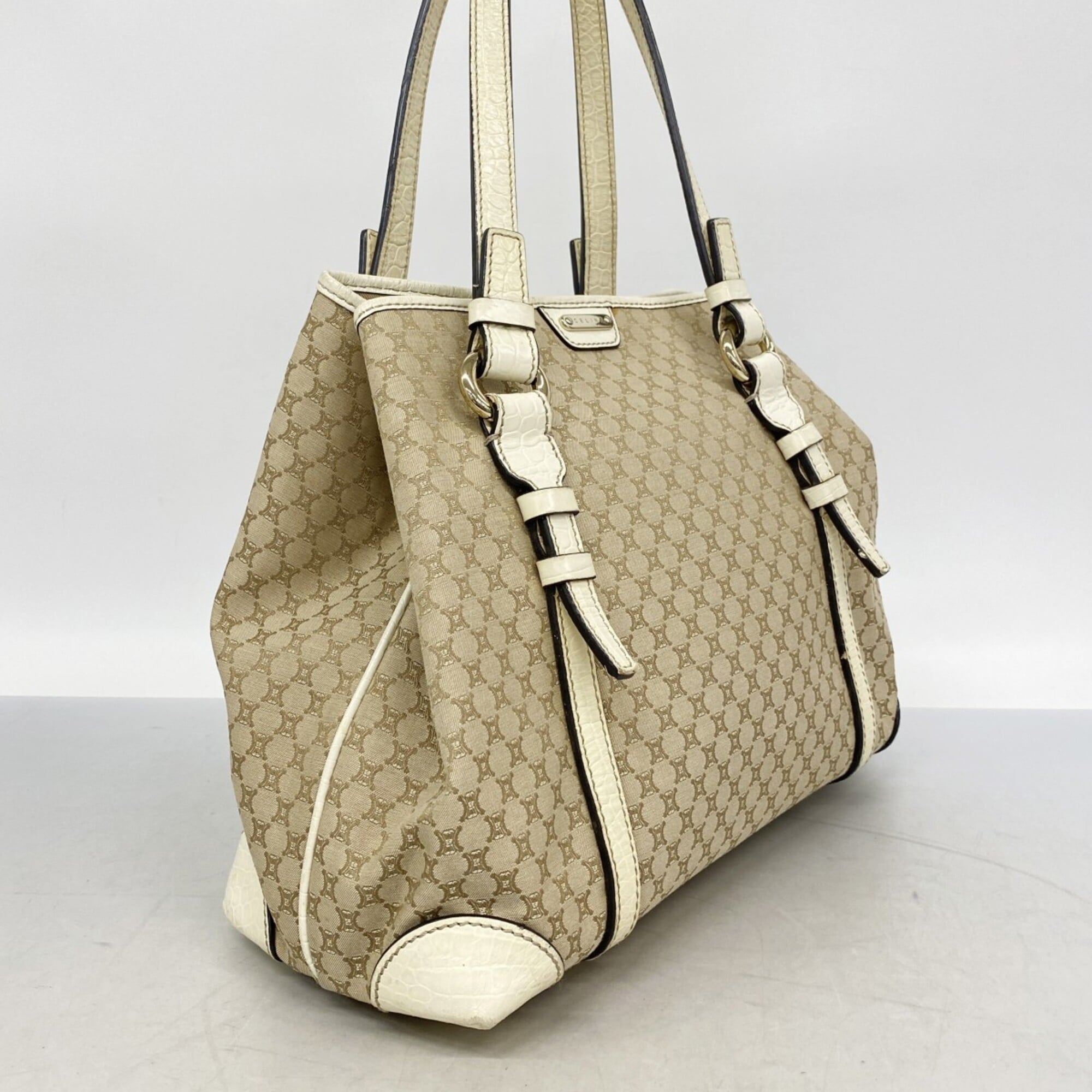 Celine Beige Nylon Canvas Tote Bag (Pre-Owned)