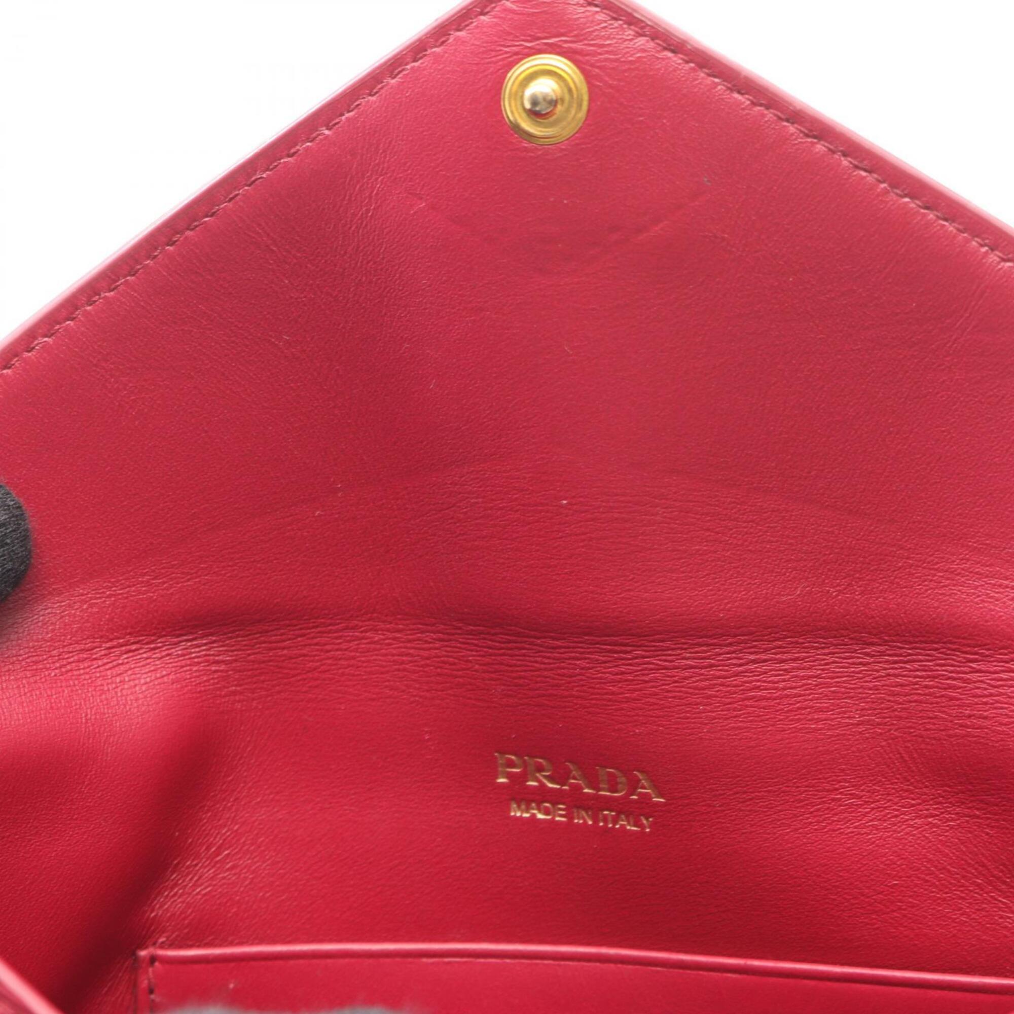Prada Pink Leather Bill Wallet (Bi-Fold) (Pre-Owned)