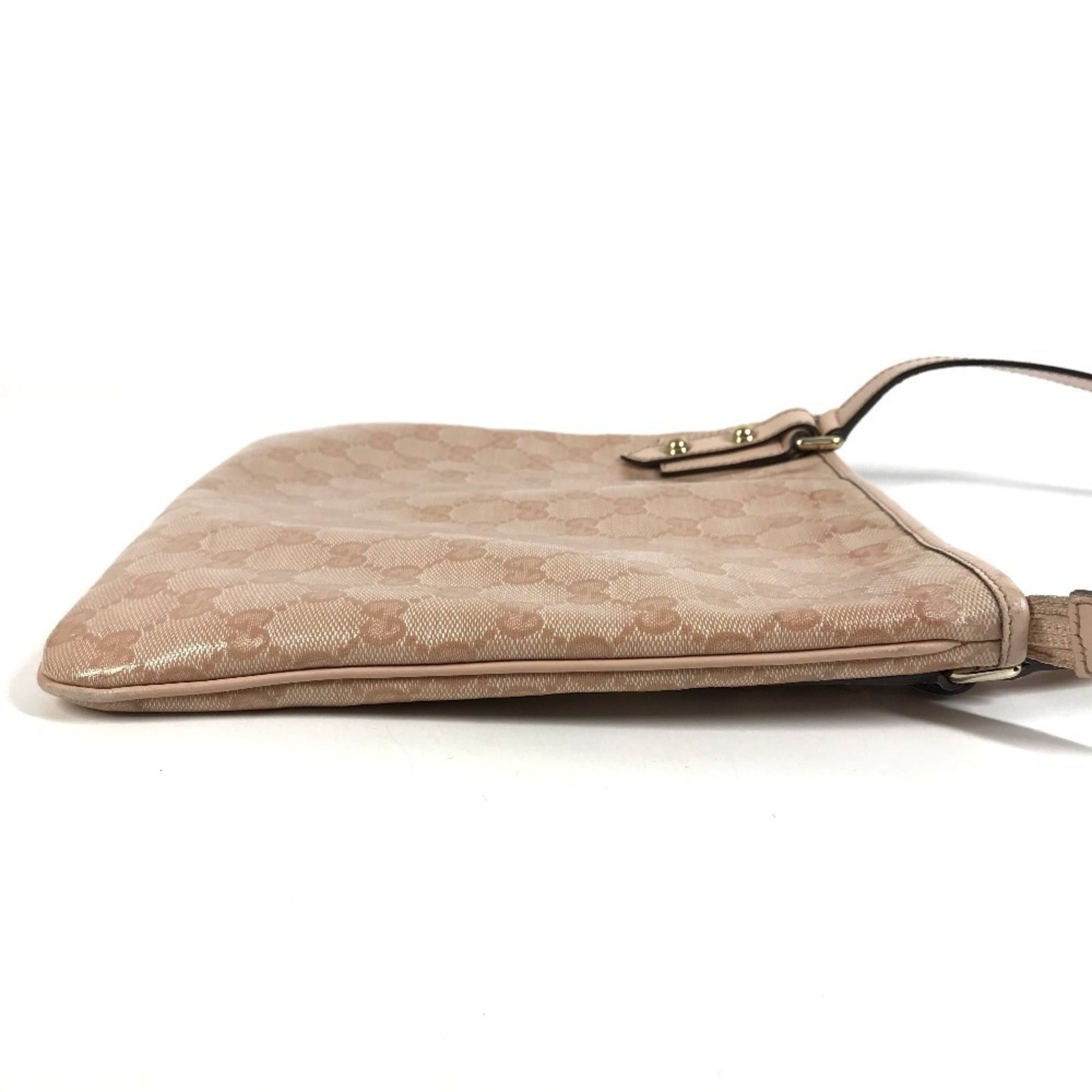 Gucci Pink Leather Coated Canvas Pochette Shoulder Bag (Pre-Owned)