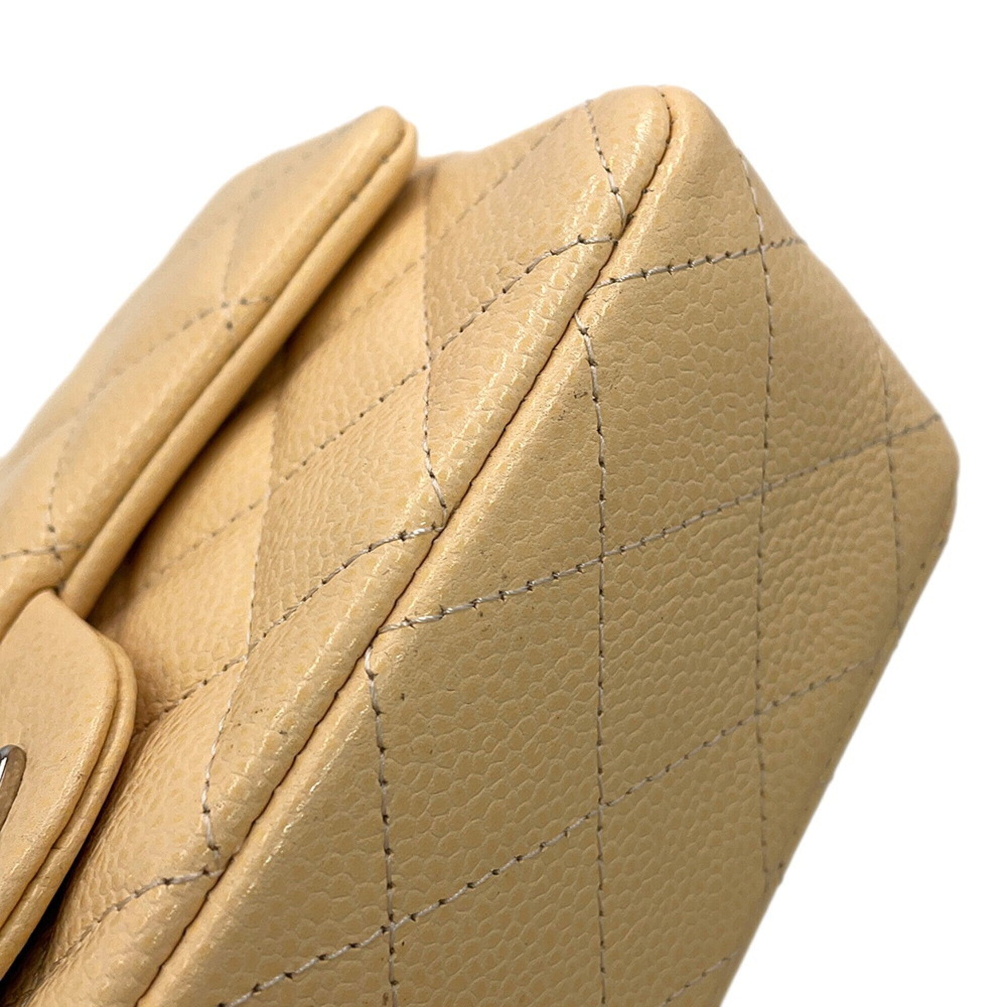 Chanel Matelasse Beige Grained Calfskin Handbag Shoulder Bag (Pre-Owned)