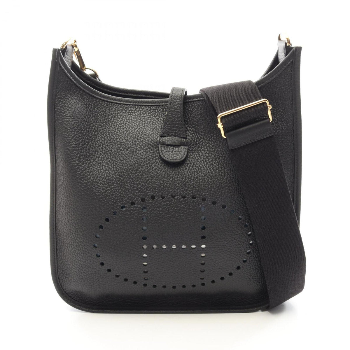 Hermes Black Taurillon Clemence Leather Handbag Shoulder Bag (Pre-Owned)