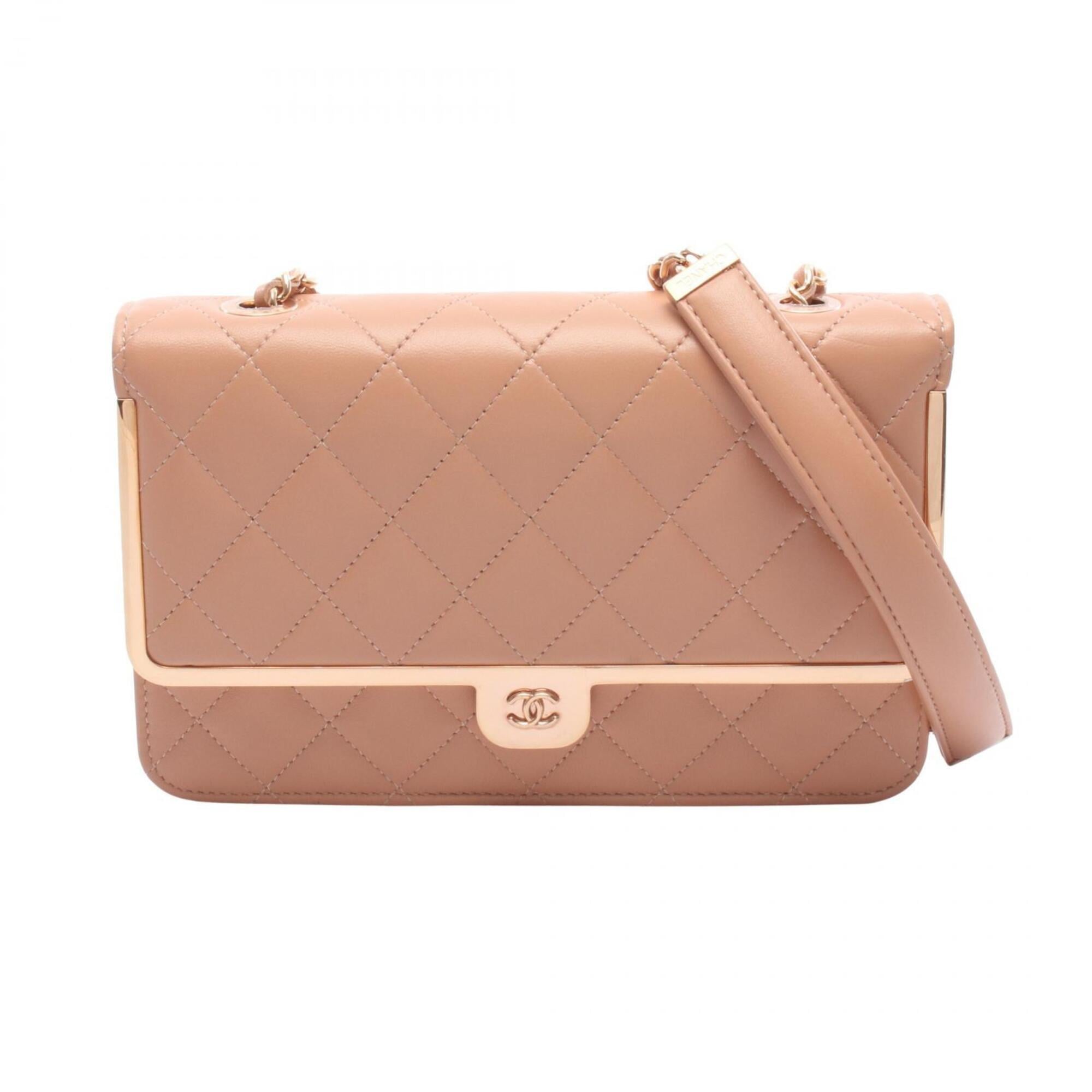 Chanel Matelasse Pink Leather Handbag Shoulder Bag (Pre-Owned)