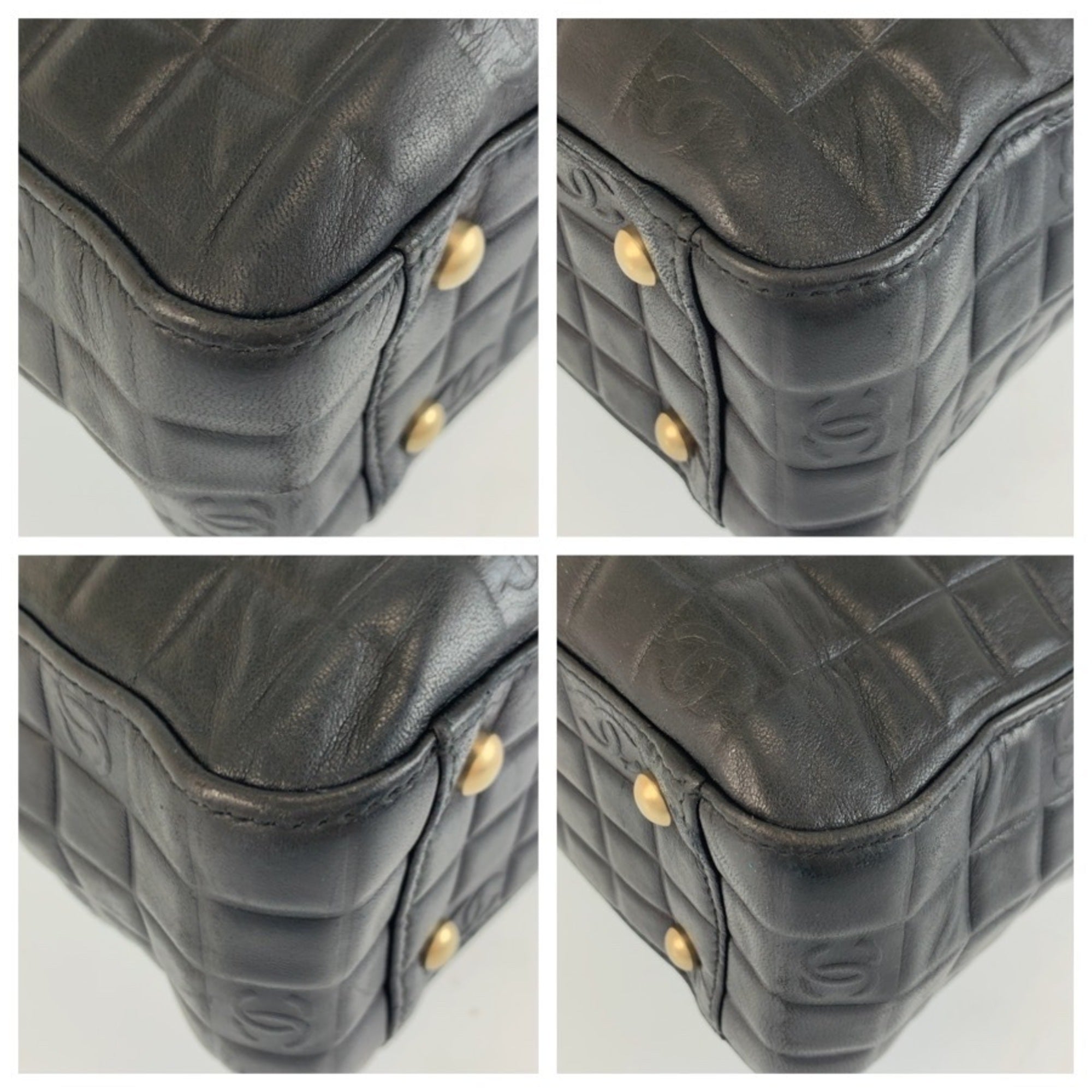 Chanel Black Leather Handbag Tote Bag (Pre-Owned)