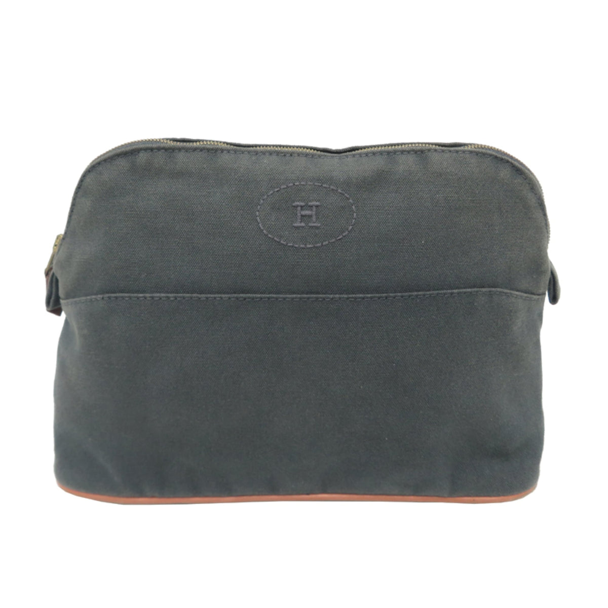 Hermes Gray Cotton Canvas Pouch (Pre-Owned)